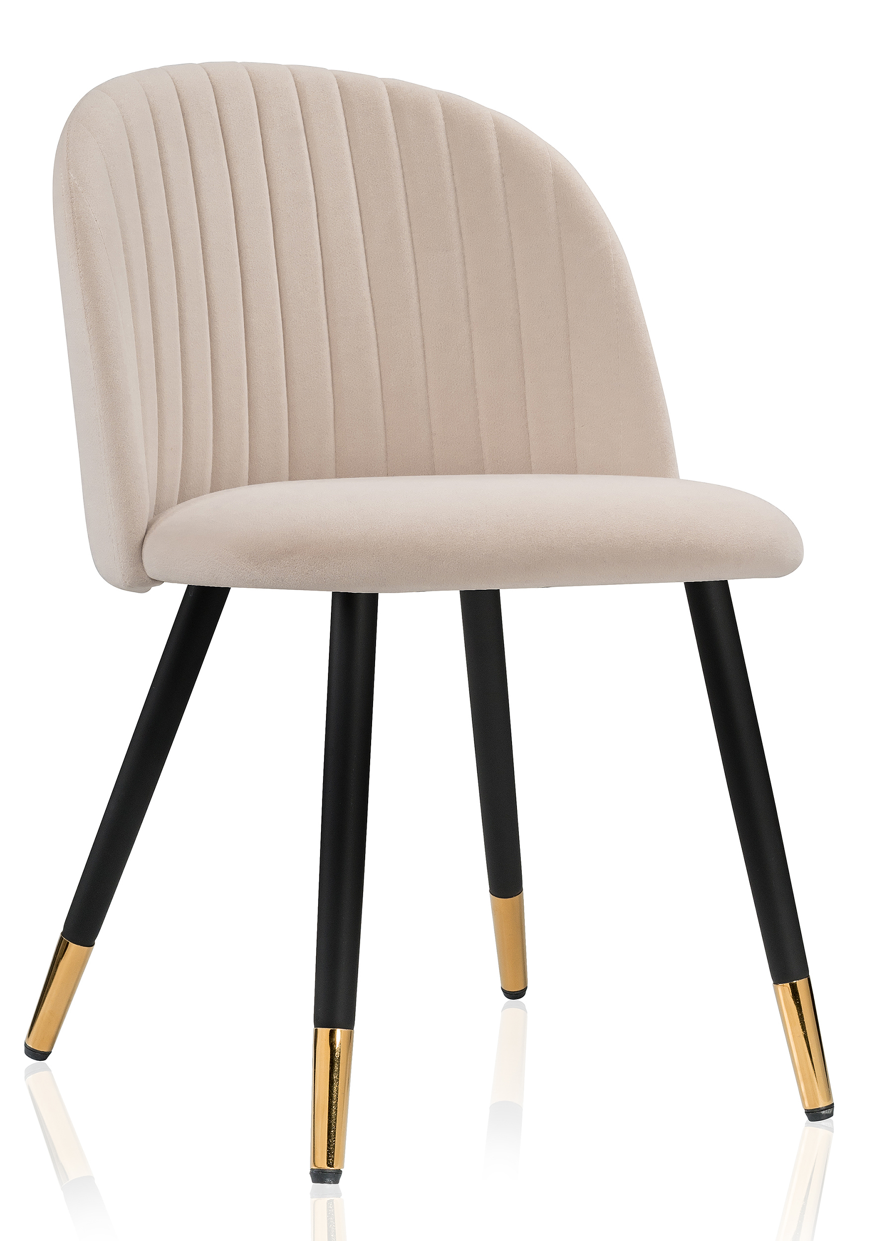 Изображение товара Стул Woodville Gabi 50x79x53 см велюр черный бежевый золотой современный