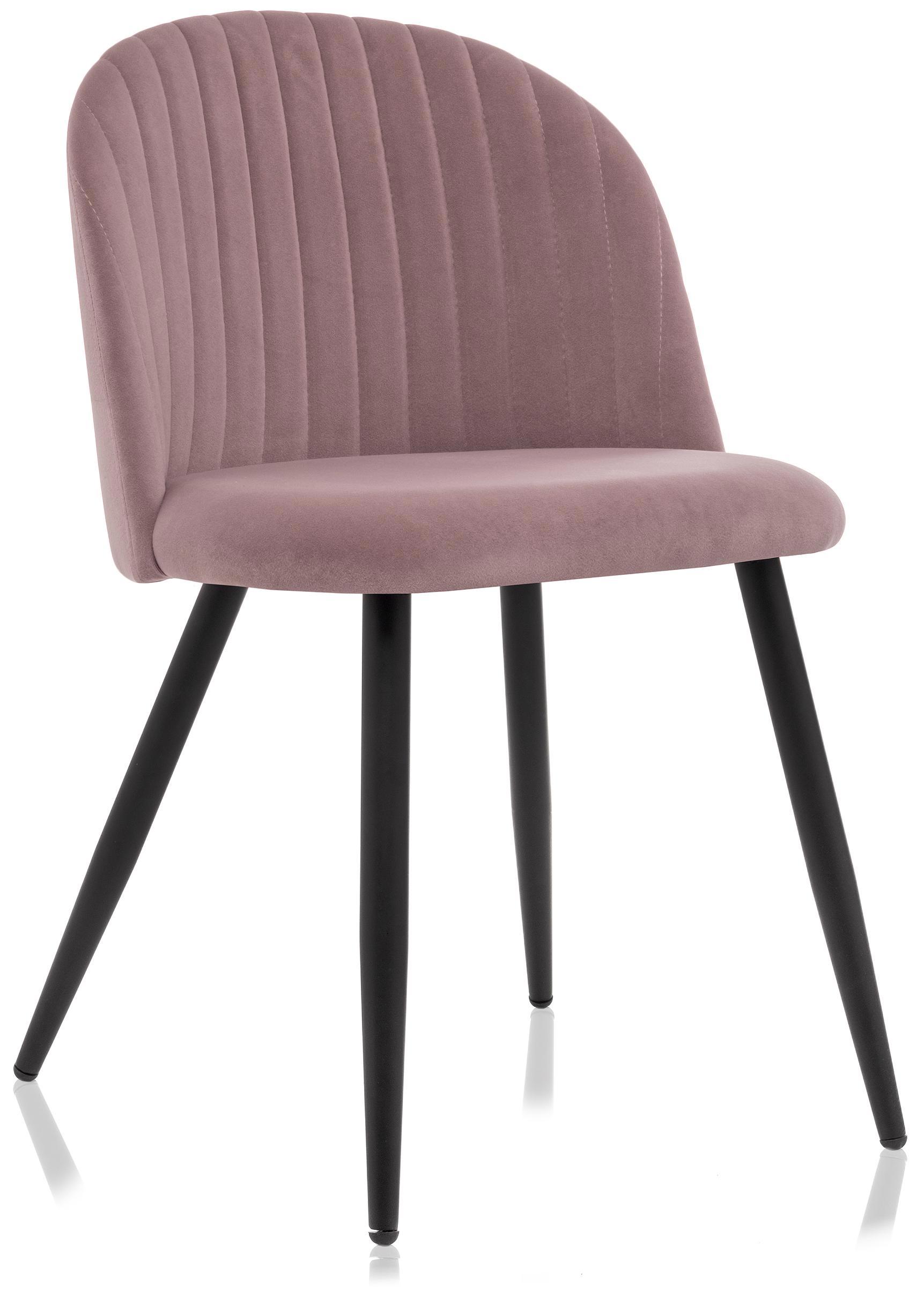 Изображение товара Стул Woodville Gabi 1 50x79x53 см велюр цвет черный/фиолетовый