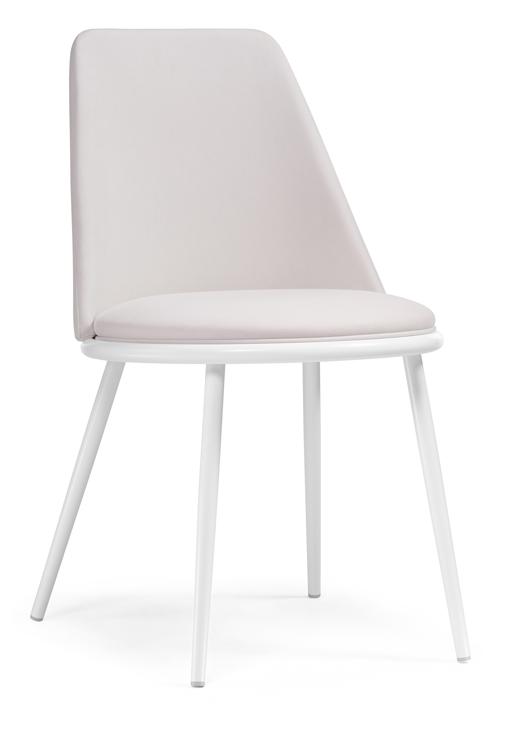 Изображение товара Стул Woodville Алдис 50x81x57 см велюр цвет белый/белый матовый