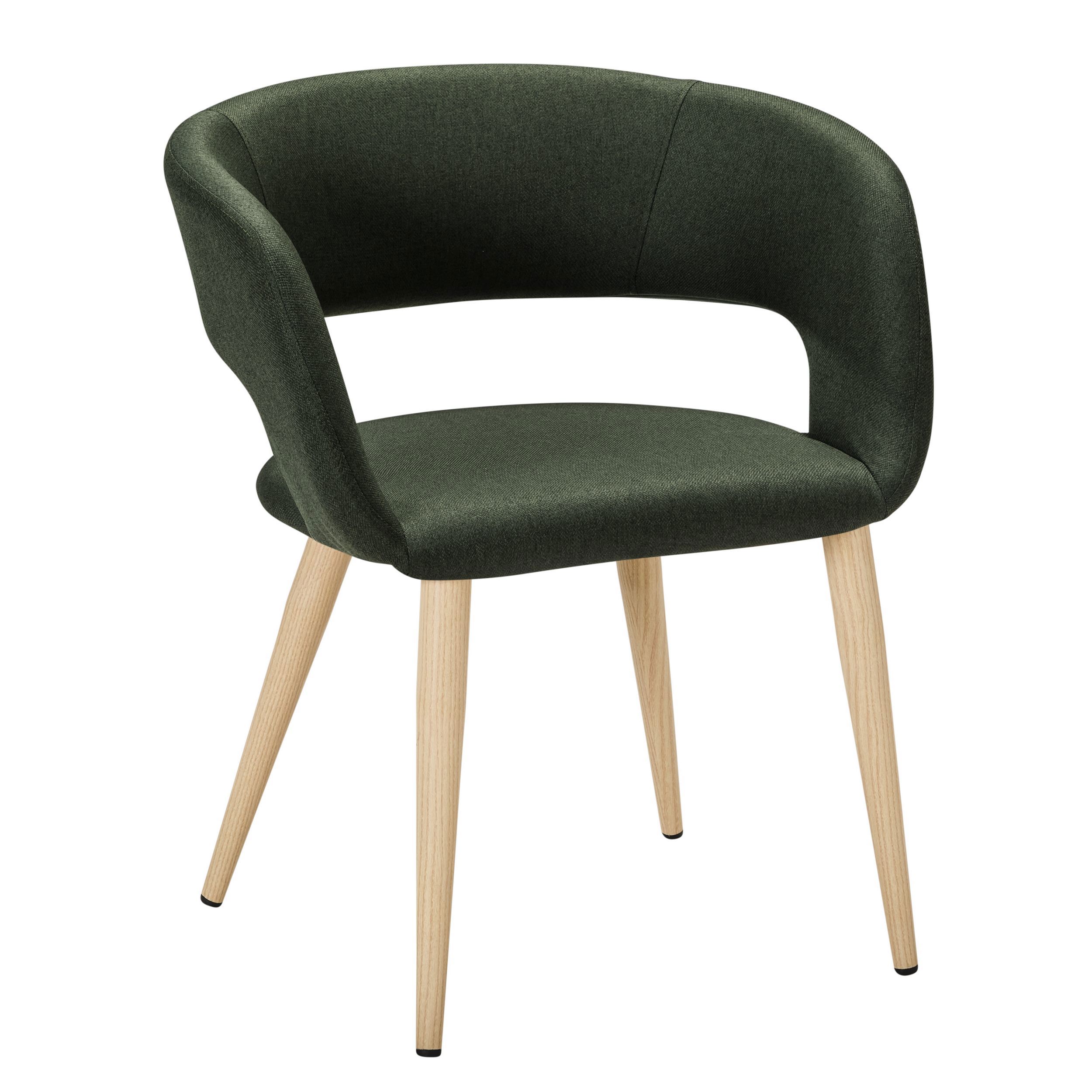 Изображение товара Кухонный стул R-home Hugs 69.5x55x56.5 см рогожка цвет зеленый/дуб