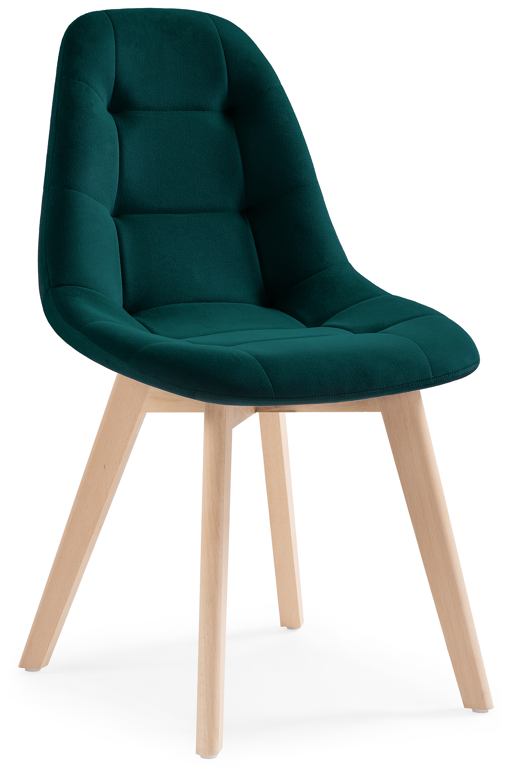 Изображение товара Стул Woodville Filip 46x83x53 см велюр зеленый современный дизайн