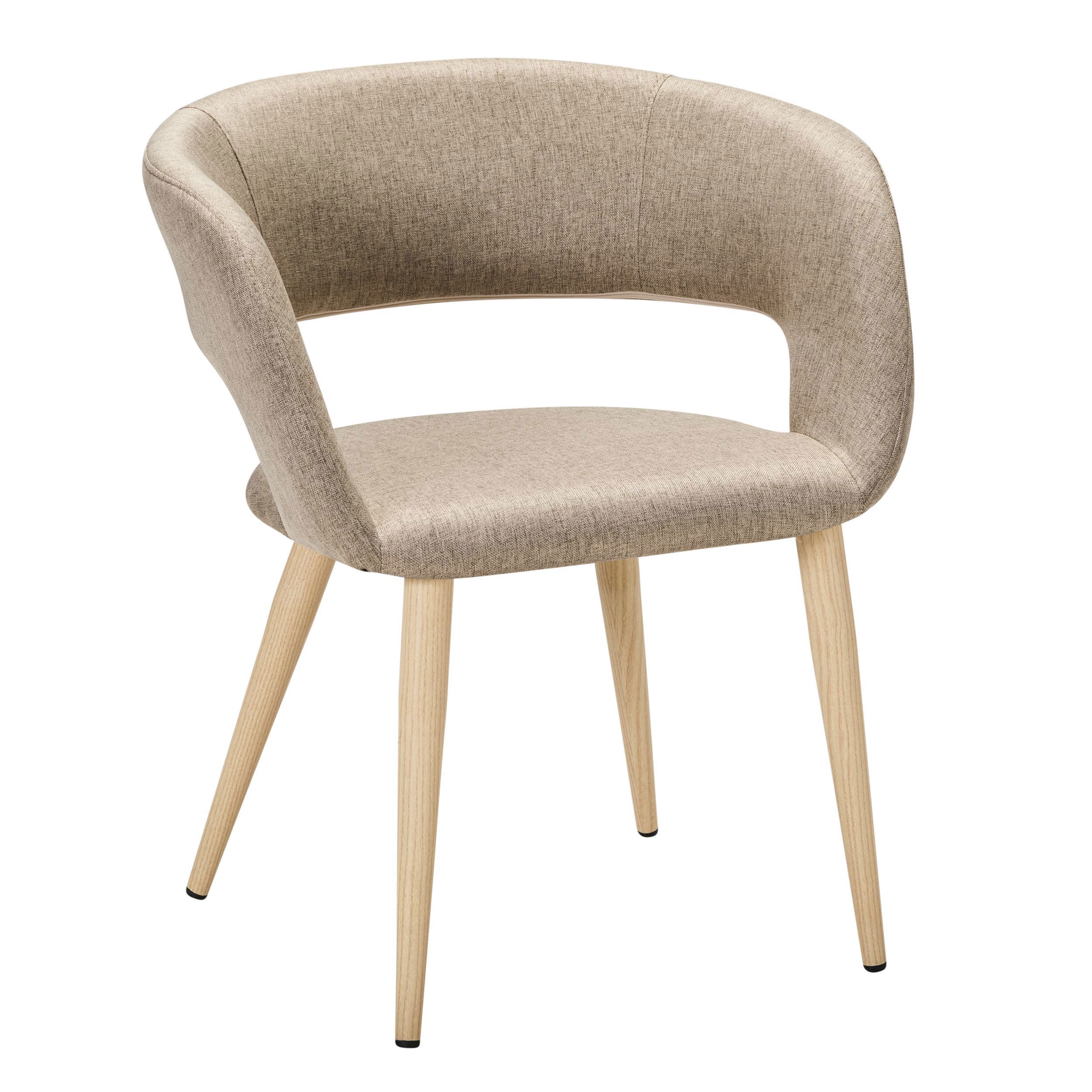 Изображение товара Кухонный стул R-home Hugs бежевый современный металл и рогожка