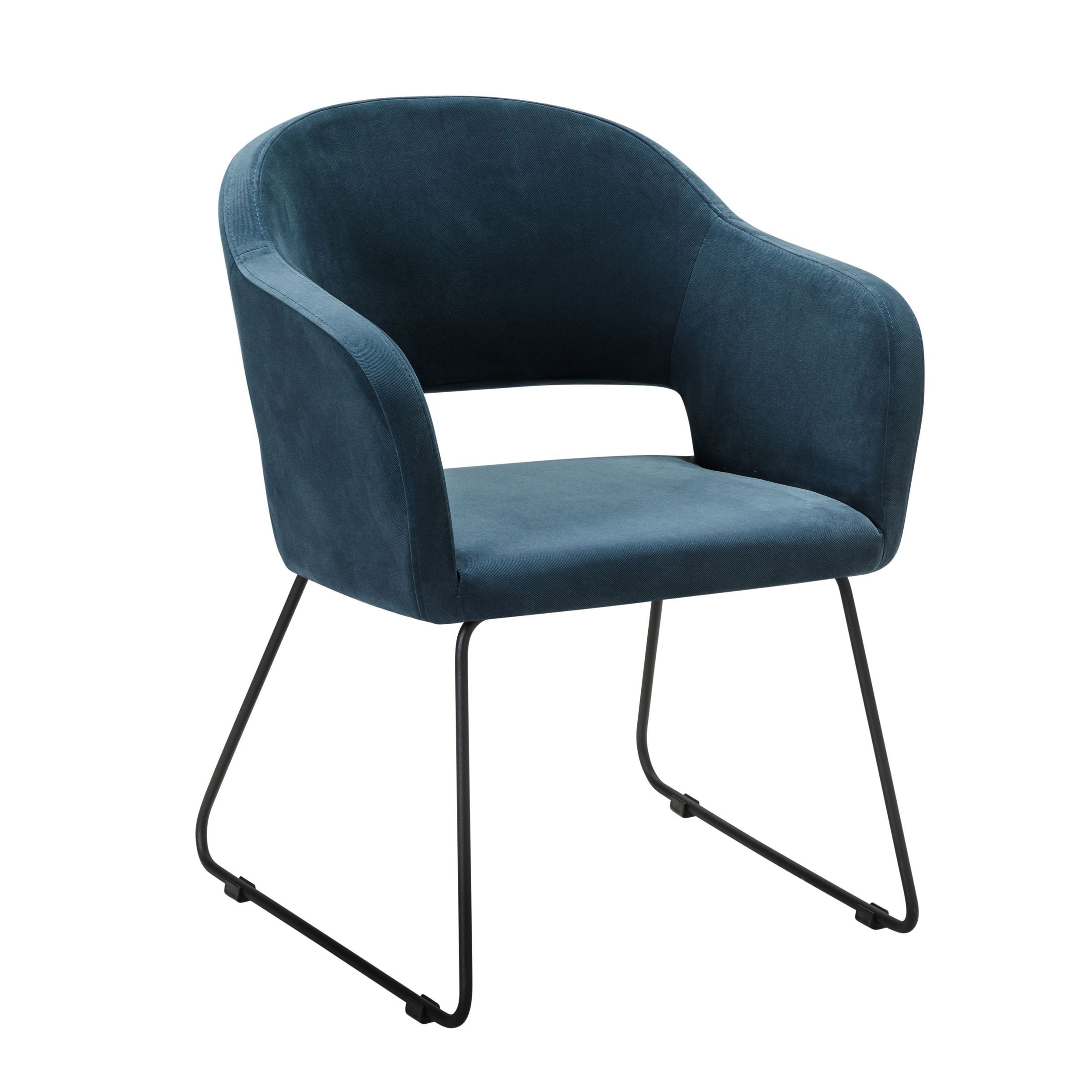 Изображение товара Кухонный стул R-home Oscar diag 77.5x59x60 см велюр цвет синий/линк