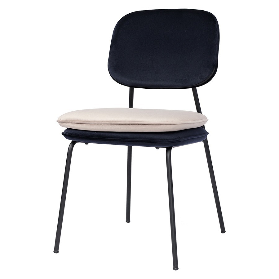 Изображение товара Стул Bergenson bjorn Pea 47x82x49 см велюр цвет темно-синий/бежевый