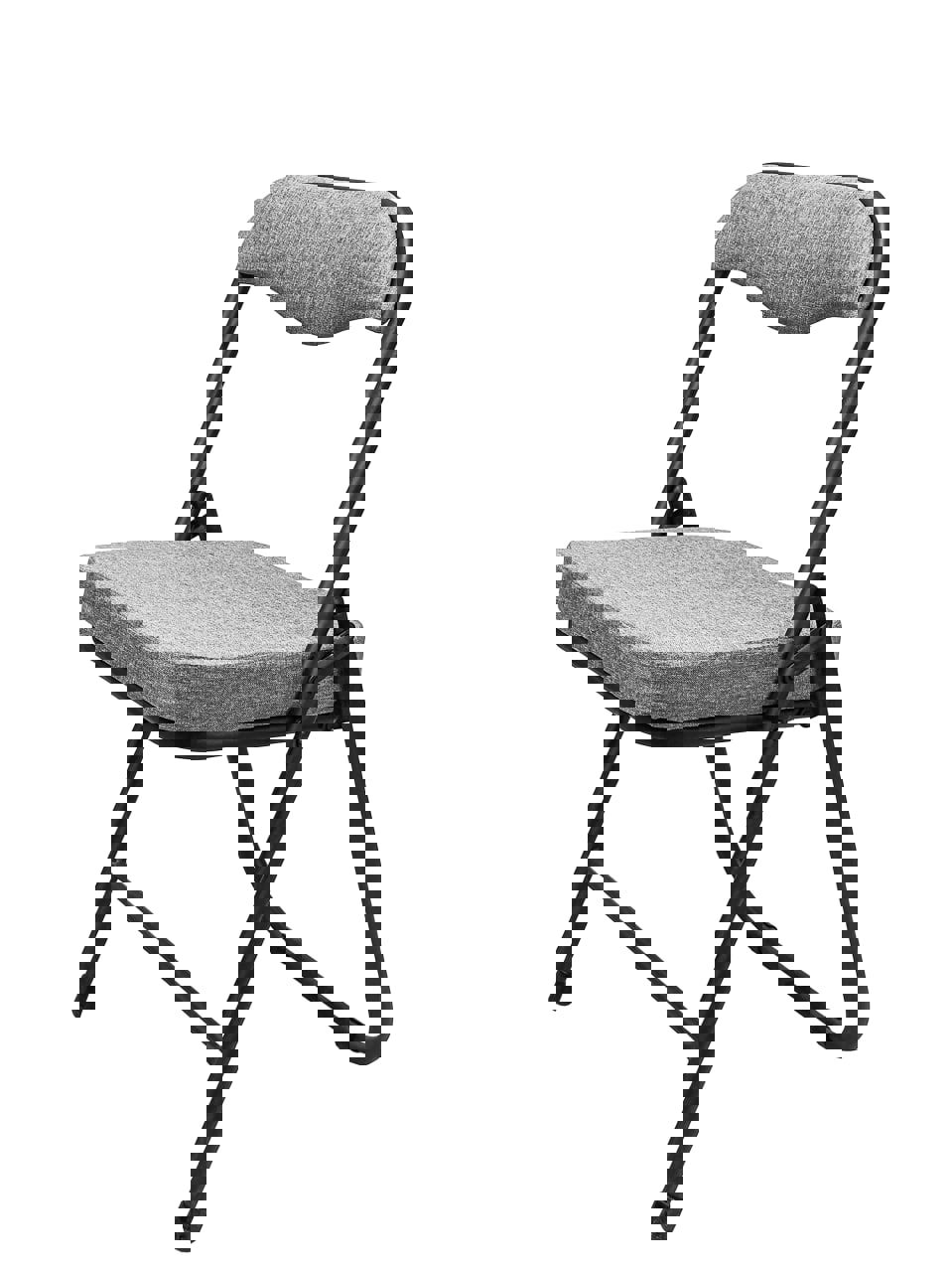 Изображение товара Складной стул Comfur с обивкой из рогожки, серый