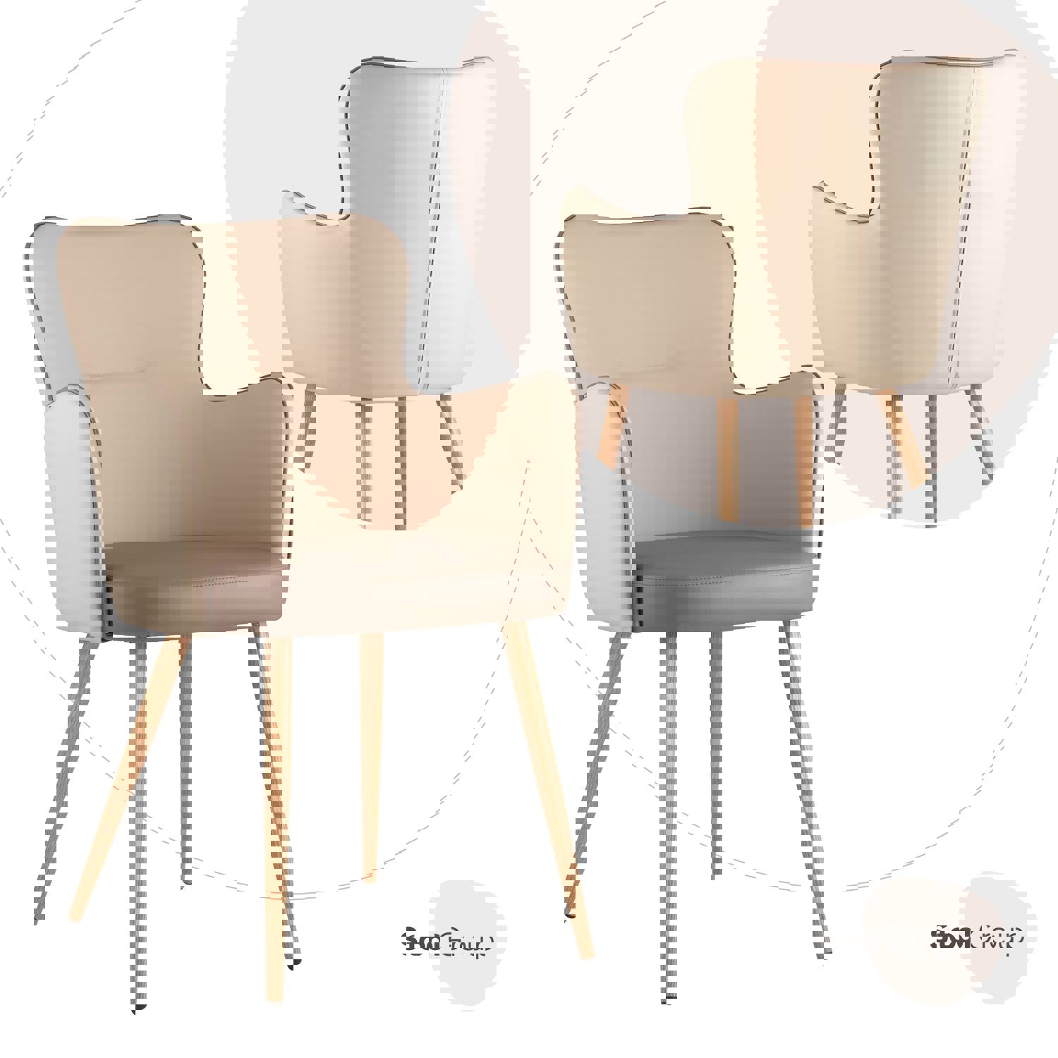 Изображение товара Кухонный стул Стул груп Космос из экокожи коричневого цвета