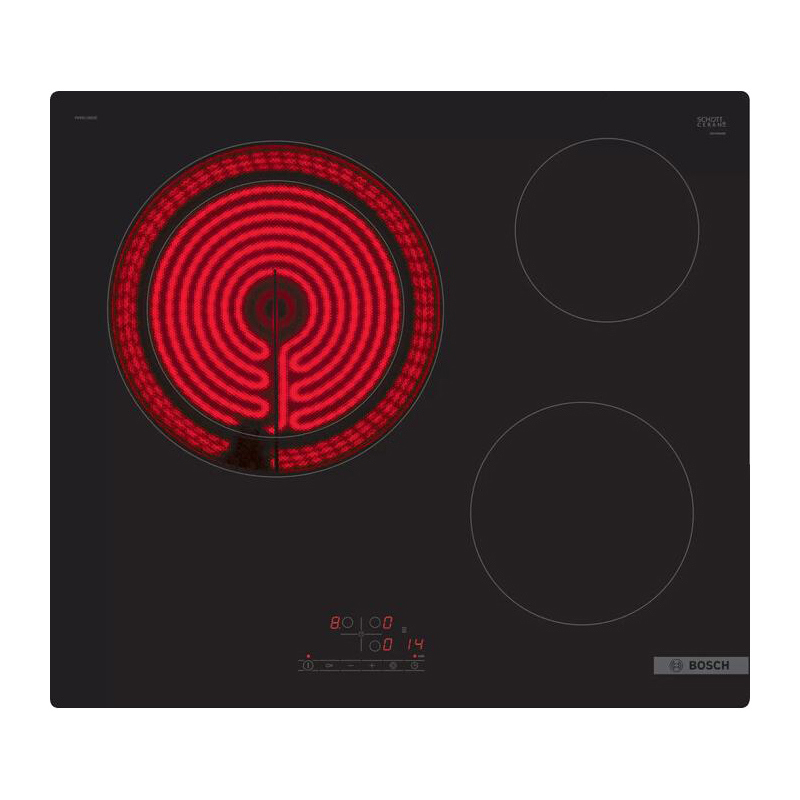 Изображение товара Индукционная варочная панель Bosch HT6ET60 черного цвета с 3 конфорками