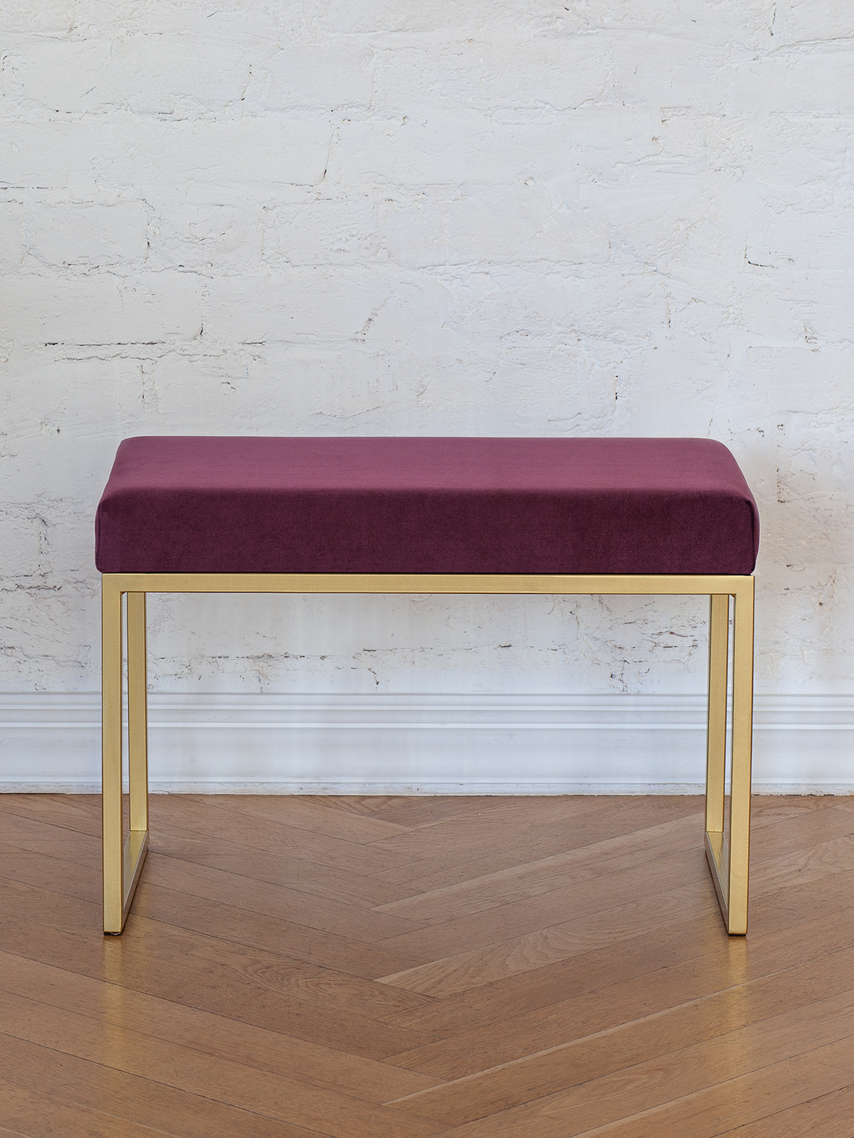 Изображение товара Банкетка Greenween Alba smart Marsala 35x45x65 см с велюровой обивкой и металлическим каркасом