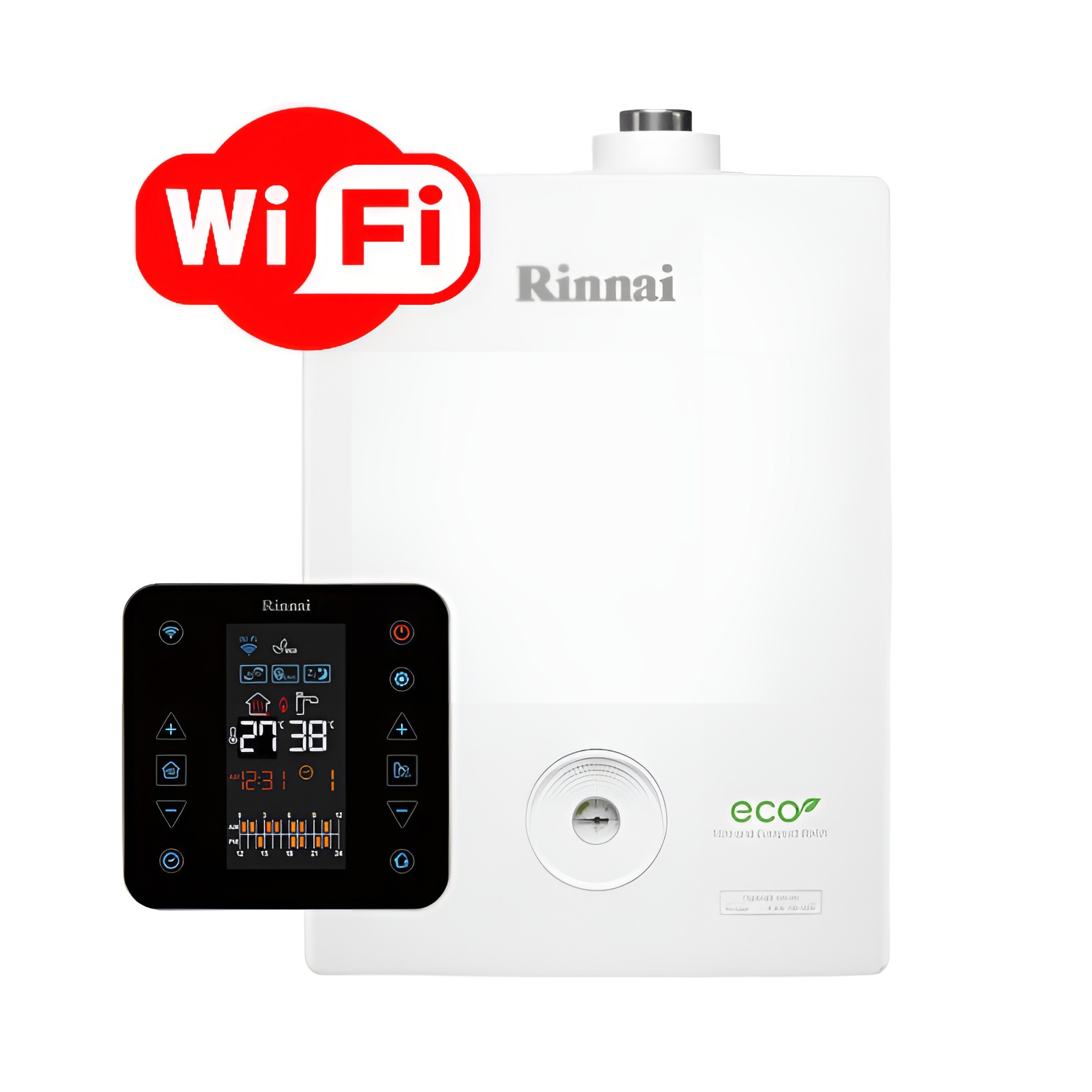 Изображение товара Газовый котел конвекционный 24 кВт Rinnai BR-UE Wi-Fi 498900416 одноконтурный настенный