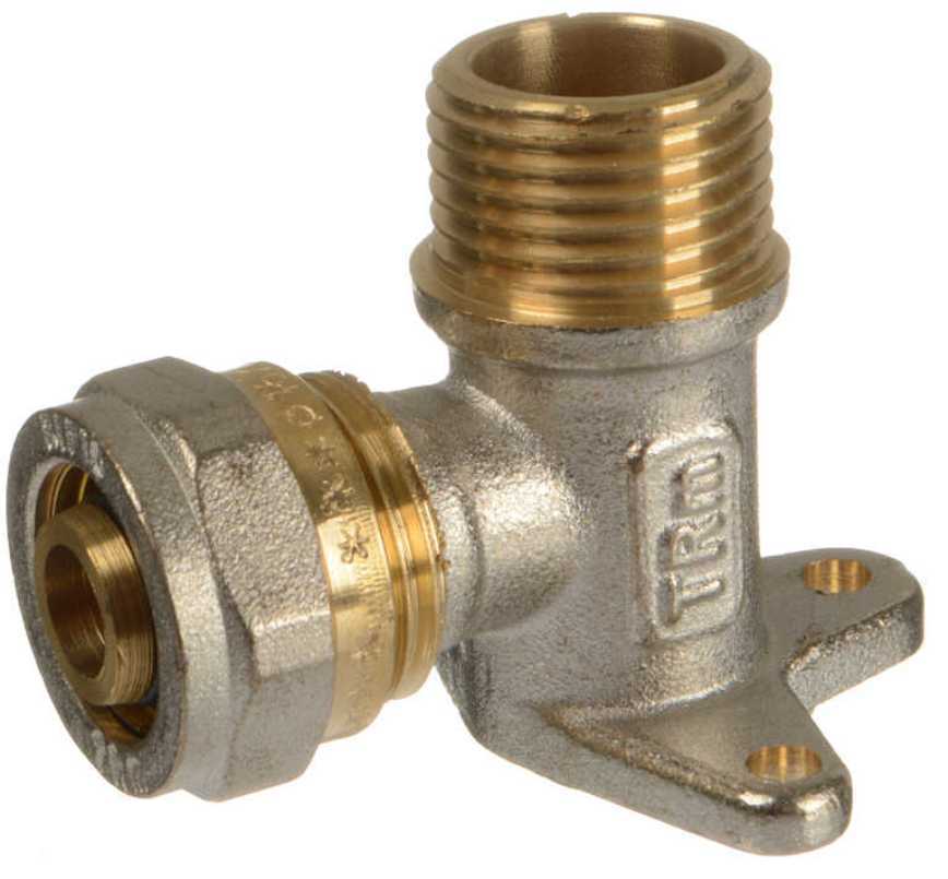 Изображение товара Угол комбинированный 90 градусов Terma латунь никелированный 16 мм 6 шт