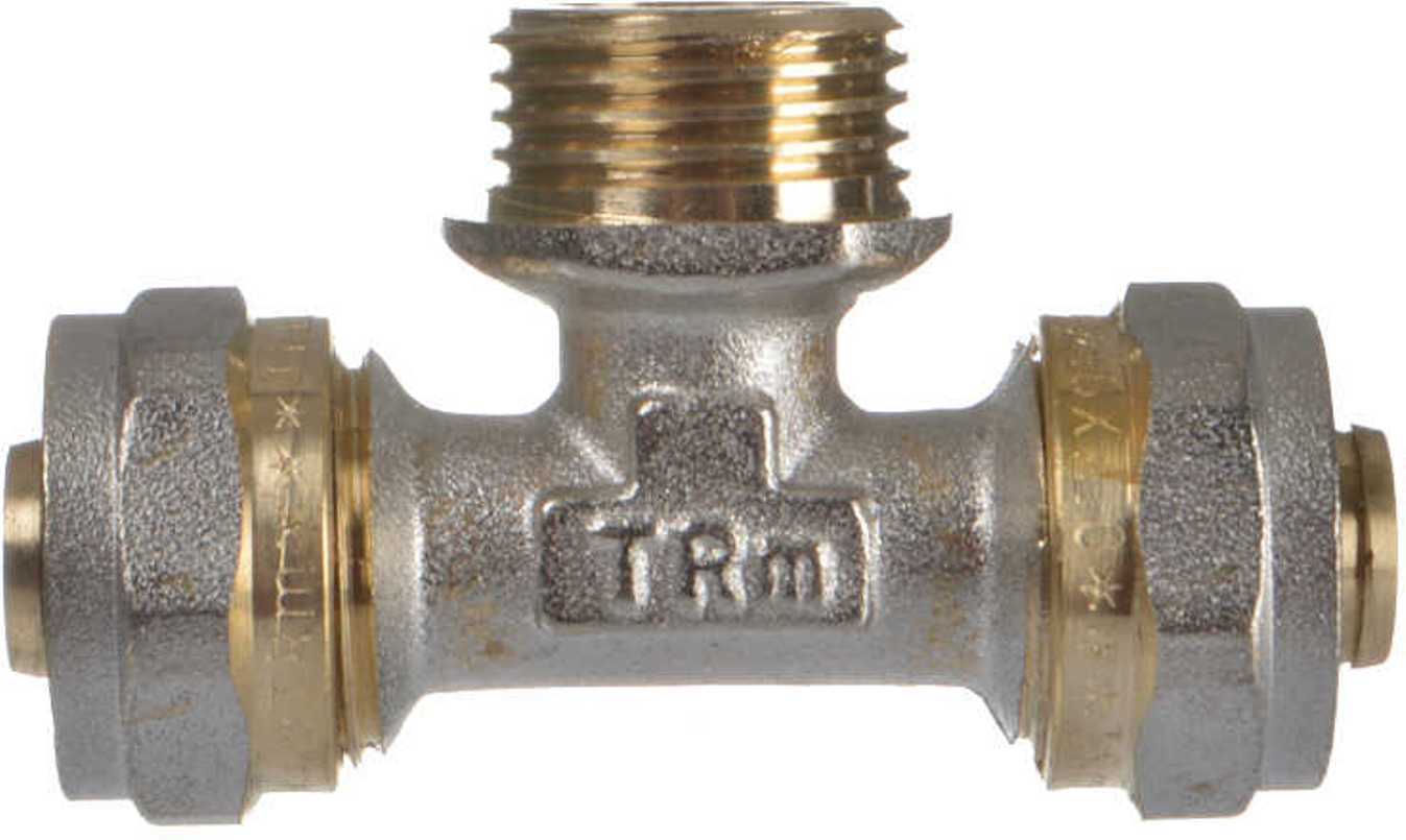 Изображение товара Тройник комбинированный Terma 16x1/2"x16 мм НР латунь