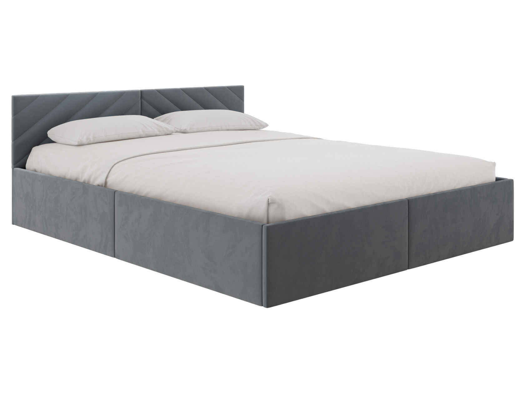 Изображение товара Кровать Джос из ЛДСП с велюровой обивкой 160x200 см стильная и комфортная