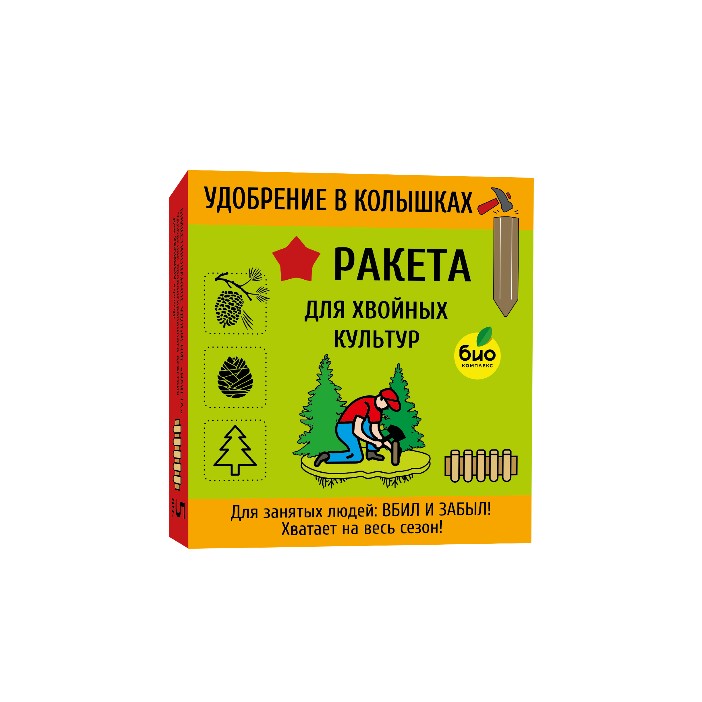 Изображение товара Удобрение БИО-комплекс РАКЕТА для хвойных культур (колышки) 420г
