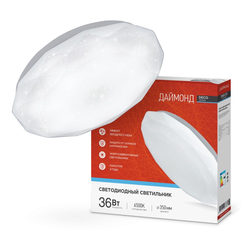 Изображение товара Светильник ЖКХ светодиодный IN HOME 4690612033730 36 Вт IP40 цвет белый, накладной