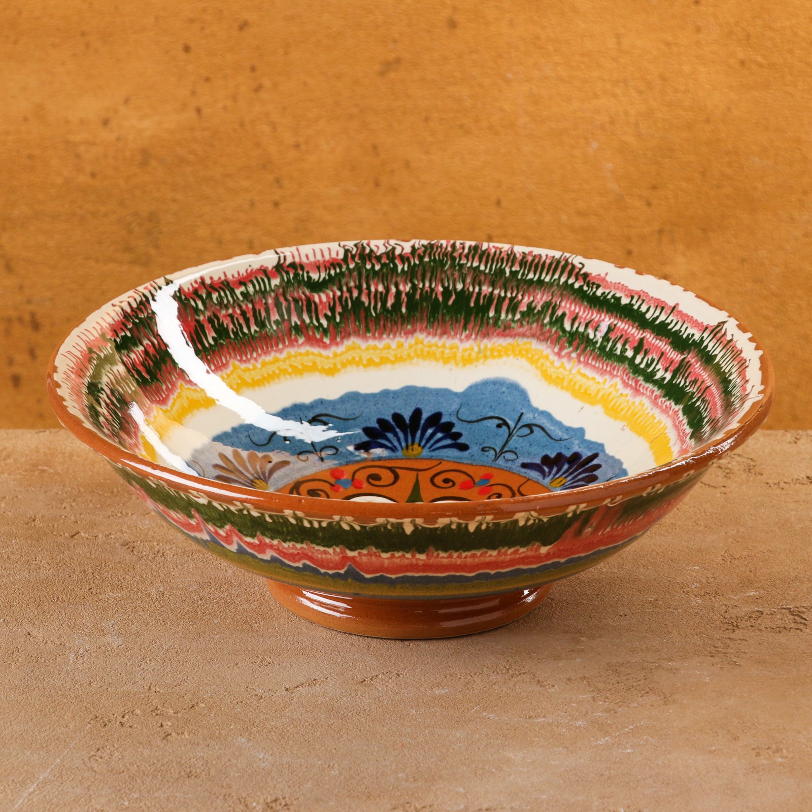 Изображение товара Блюдо сервировочное Шафран Цветы 24.50x24.50 см керамика цвет бежевый