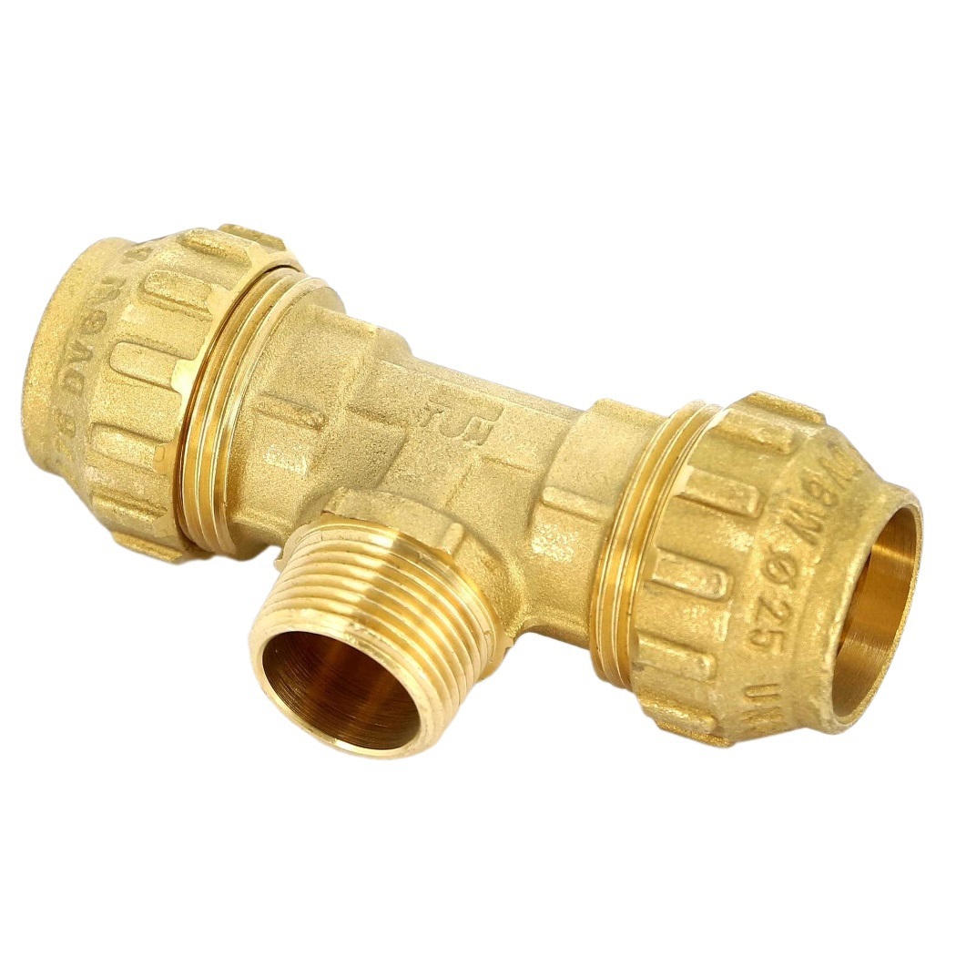 Изображение товара Тройник комбинированный Tiemme 20x1/2"x20 мм НР латунь 3400088