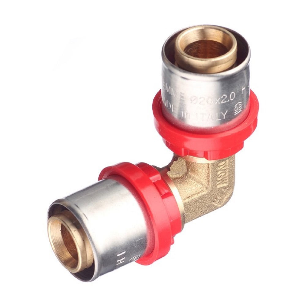 Изображение товара Угол 90° Tiemme 20x20 мм латунь для металлопластиковых труб Италия