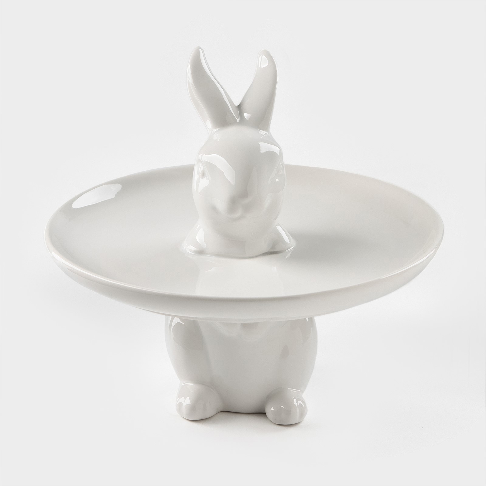 Изображение товара Сервировочное блюдо Доляна Кролл 20x20.50x21 см из доломита белое для кафе и дома