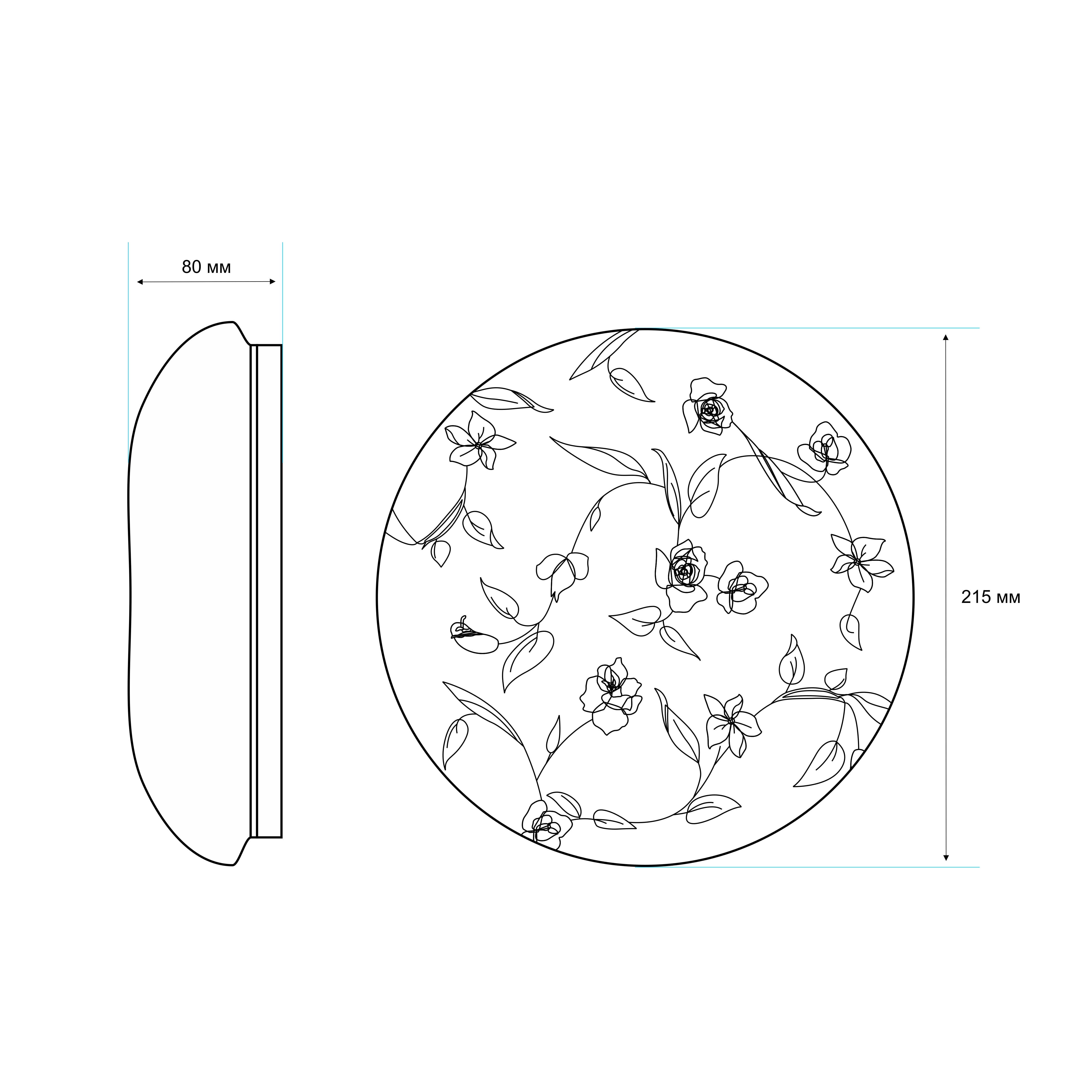 Изображение товара Настенно-потолочный светильник Tango 1156655 10 м² холодный белый дизайн растительный орнамент