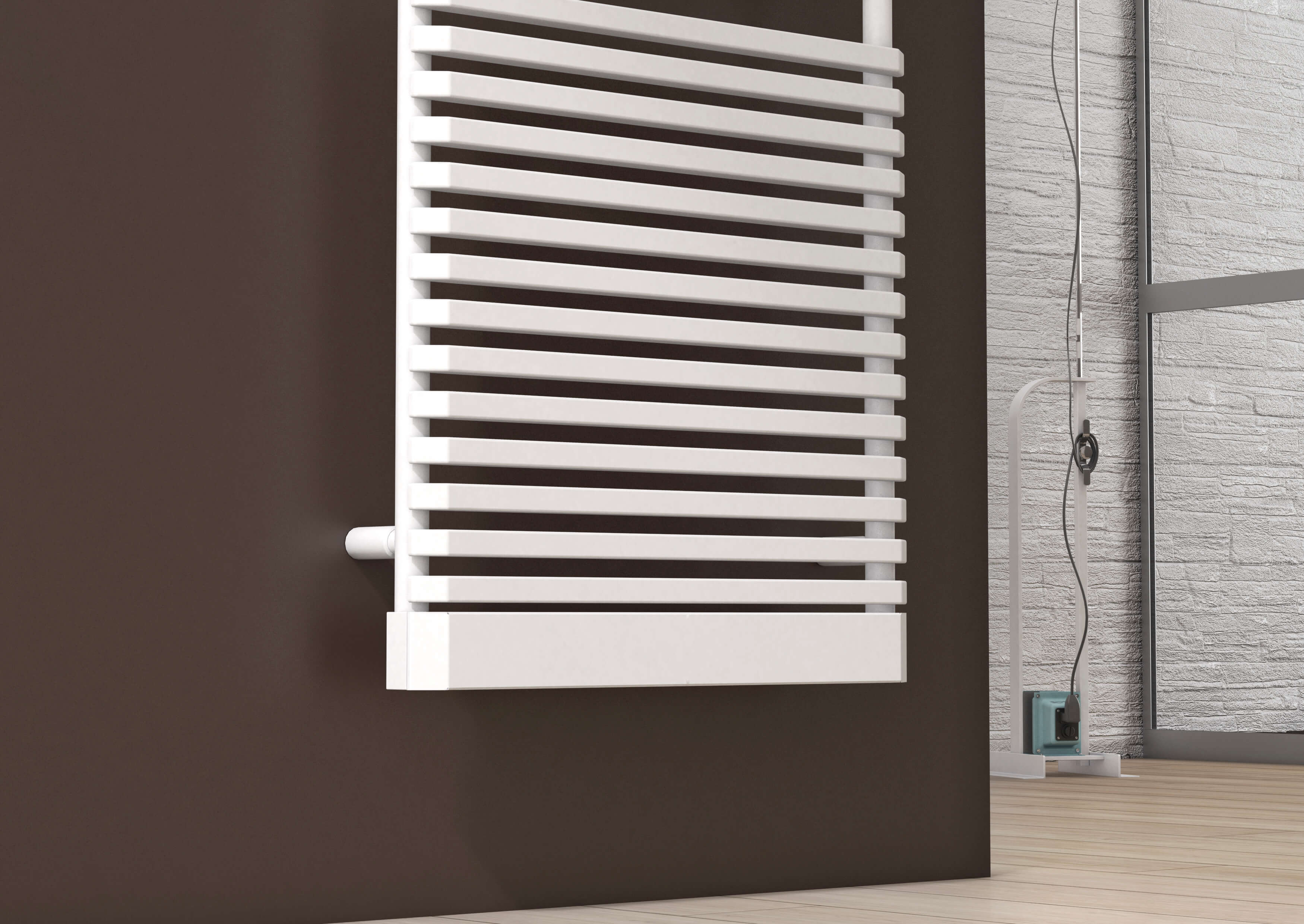 Изображение товара Стильный водяной полотенцесушитель Irsap Net 1200x500 белый 26 перекладин