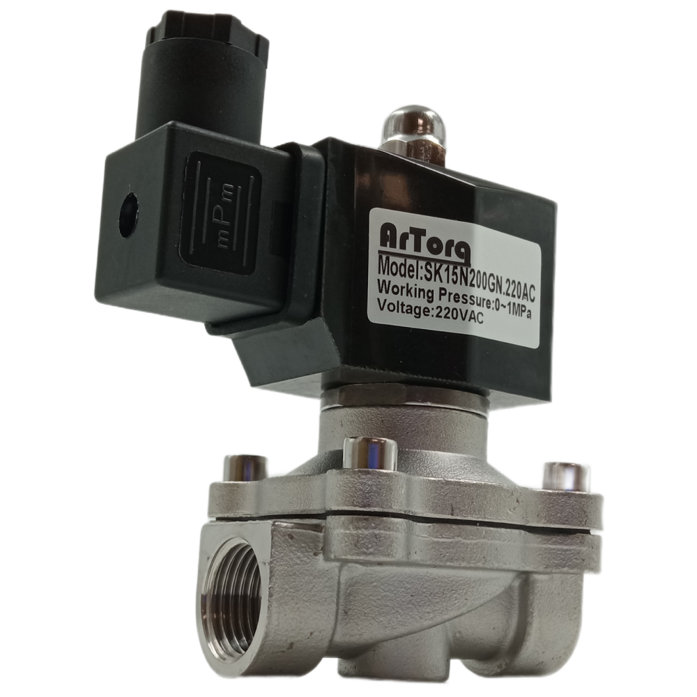 Изображение товара Электромагнитный клапан Artorq SK15N200GN 220V DN16 для воды и газа