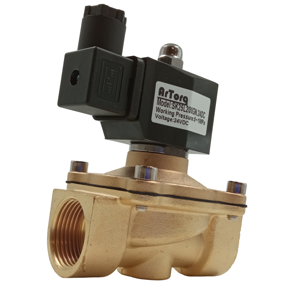 Изображение товара Электромагнитный клапан Artorq SK25L200GN.24DC для воды DN25 10 бар