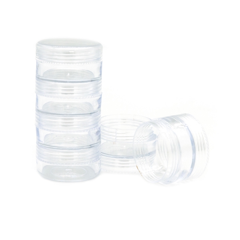 Изображение товара Контейнер органайзер для храния различных мелочей цилиндрической формы с закрывающейся крышкой 6 секций 3.9x12.2см