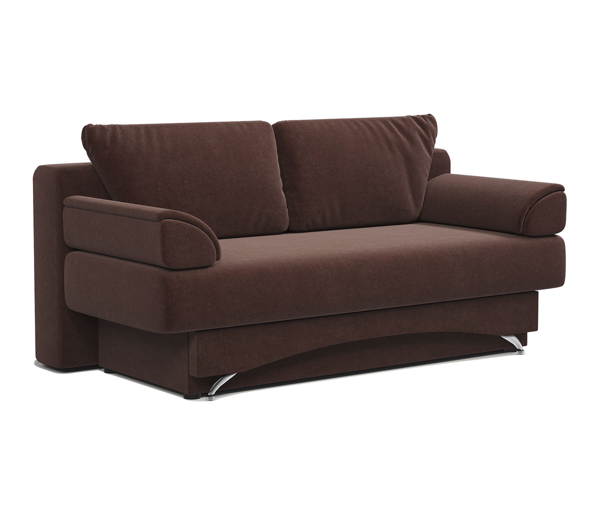 Изображение товара Диван-кровать Шарм-Дизайн Евро 150 190x79x97 см велюр коричневый стиль Лофт