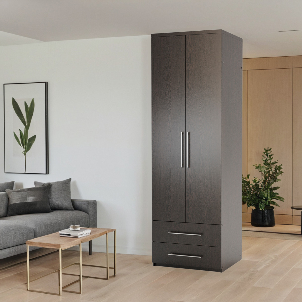 Изображение товара Шкаф распашной Шарм-Дизайн МШЯ-21 110x220x60 см ЛДСП цвет венге