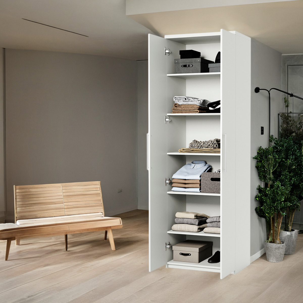 Изображение товара Шкаф распашной Шарм-Дизайн Мелодия МП-21 80x220x60 см ЛДСП цвет белый