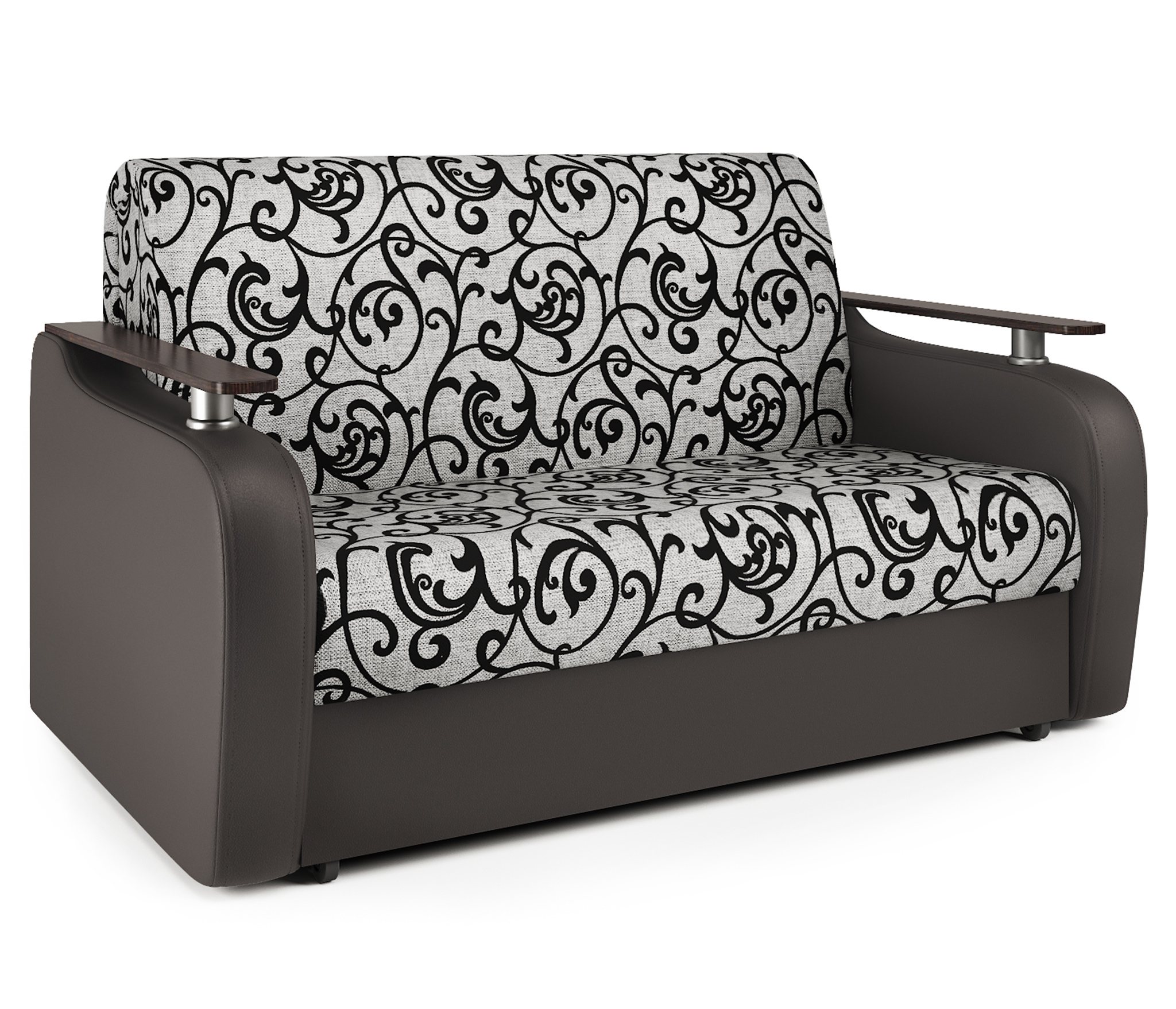 Изображение товара Диван Шарм-Дизайн Гранд Д 100 коричневый с ящиком и подлокотниками