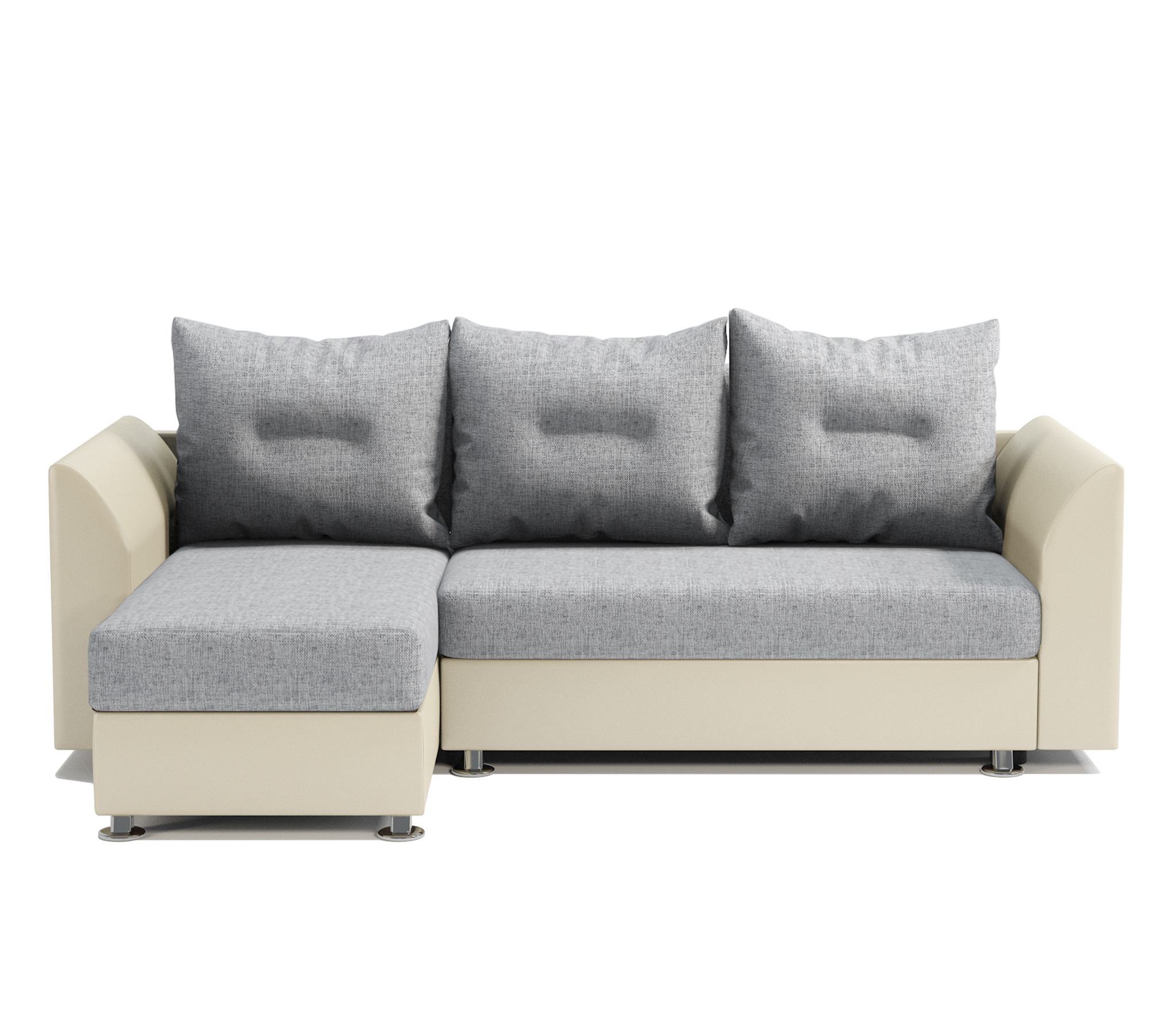 Изображение товара Диван угловой Шарм-Дизайн Ария Скала 190х140 см с ящиком светло-серый