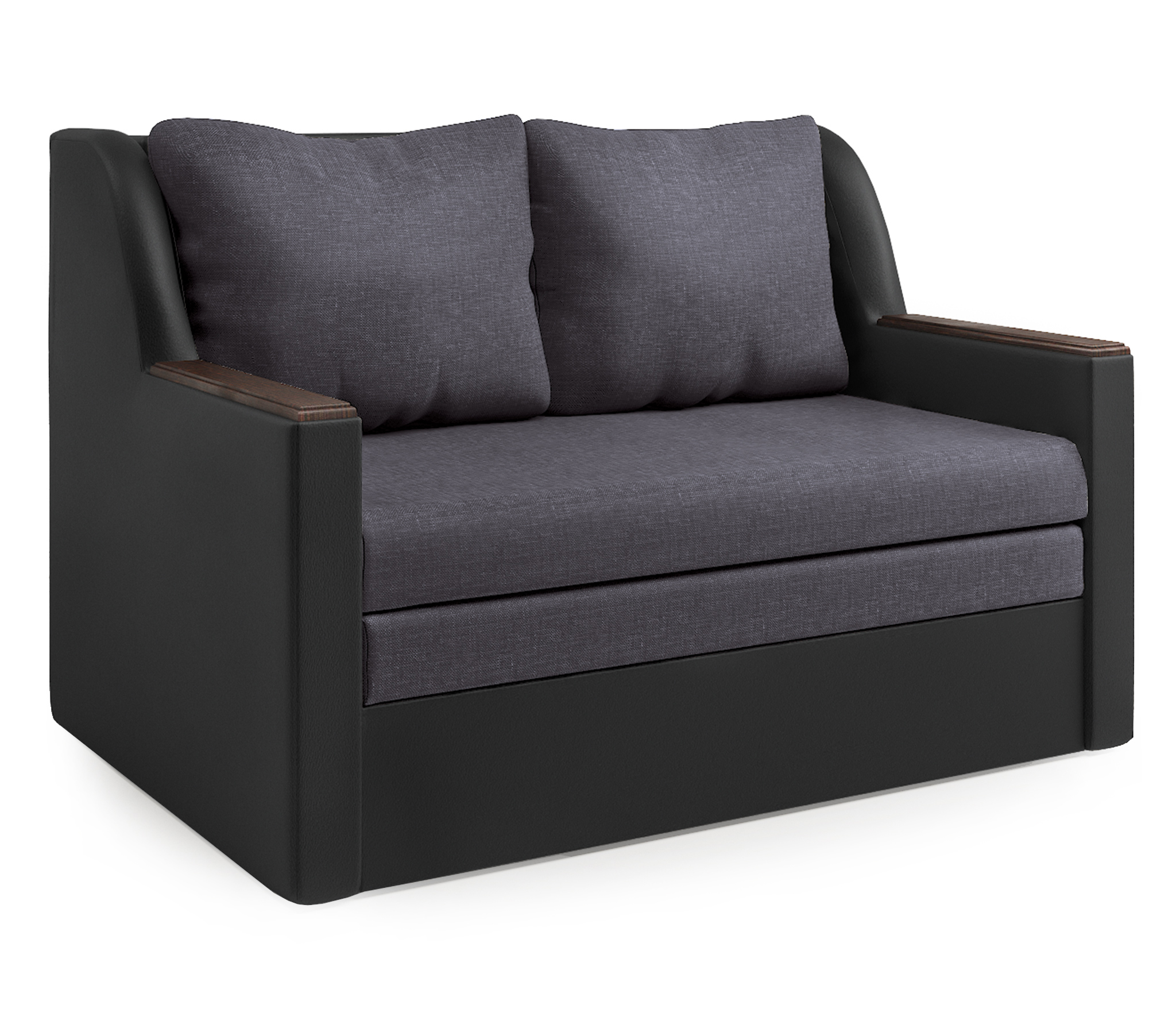 Изображение товара Диван Шарм-Дизайн Дуэт 142x93x94 см рогожка цвет серый/черный