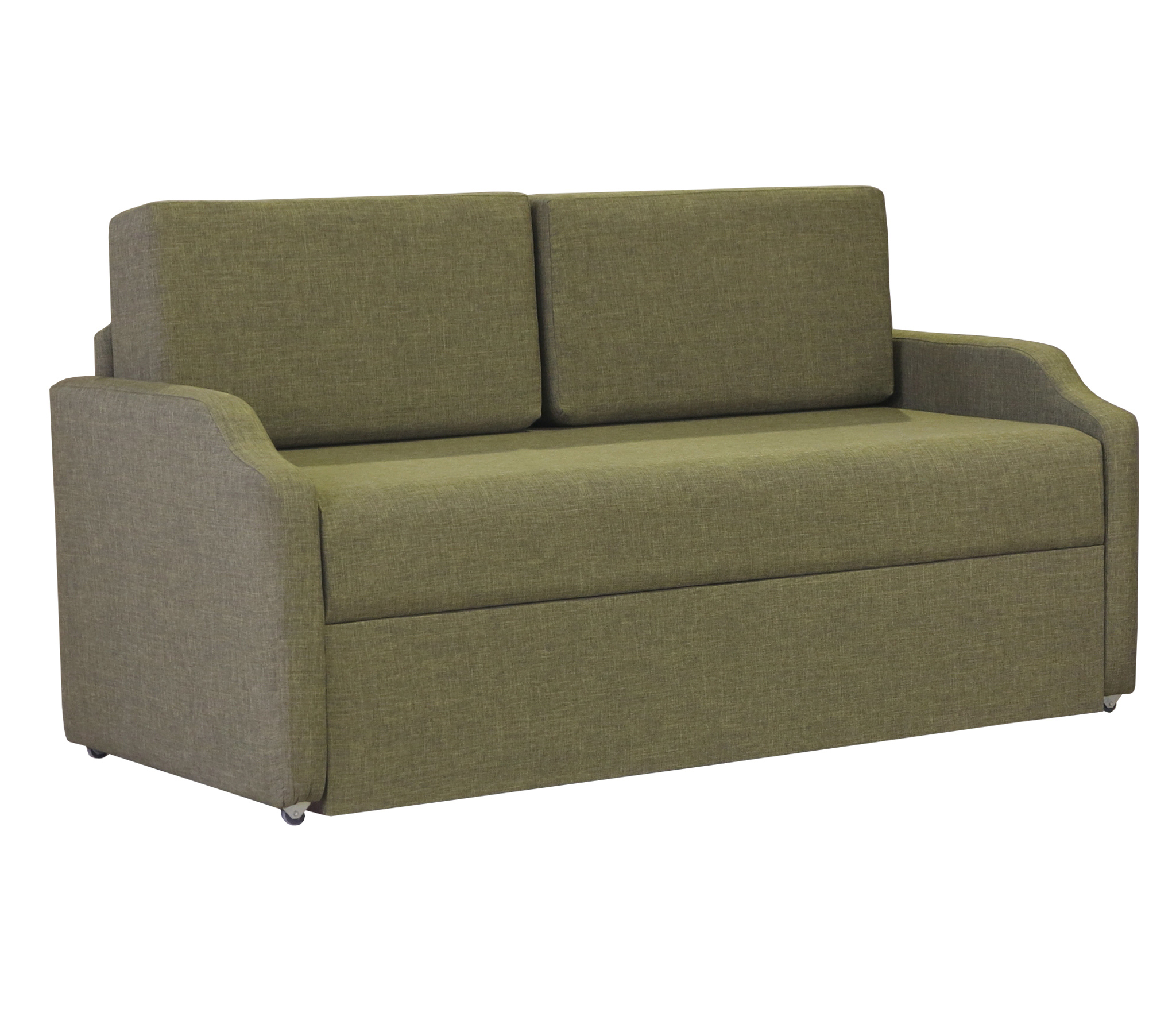 Изображение товара Диван-кушетка Малыш зеленого цвета с механизмом выкаты и ящиком для хранения