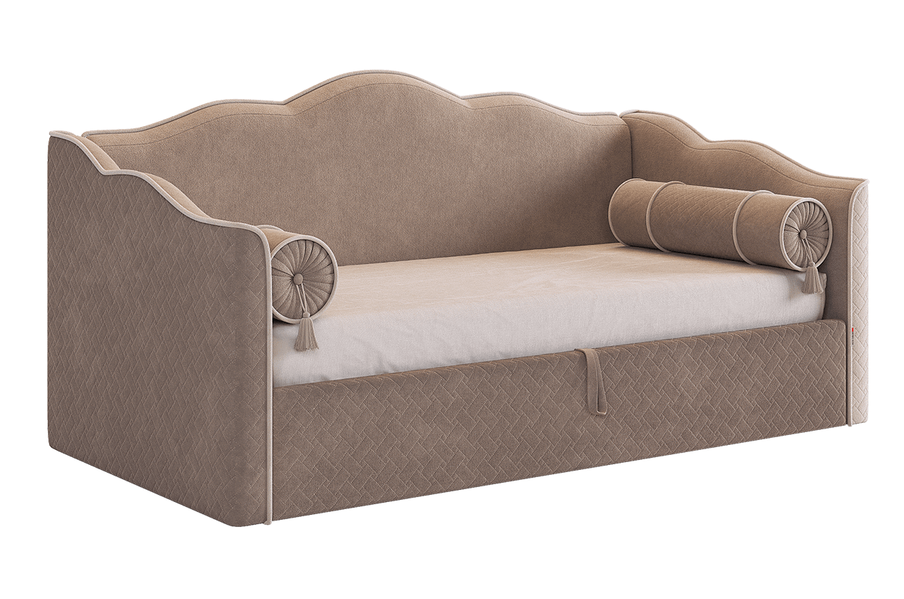 Изображение товара Кровать с подъемным механизмом Mebelson Лея 219x100x103.4 см с ящиком и велюровой обивкой