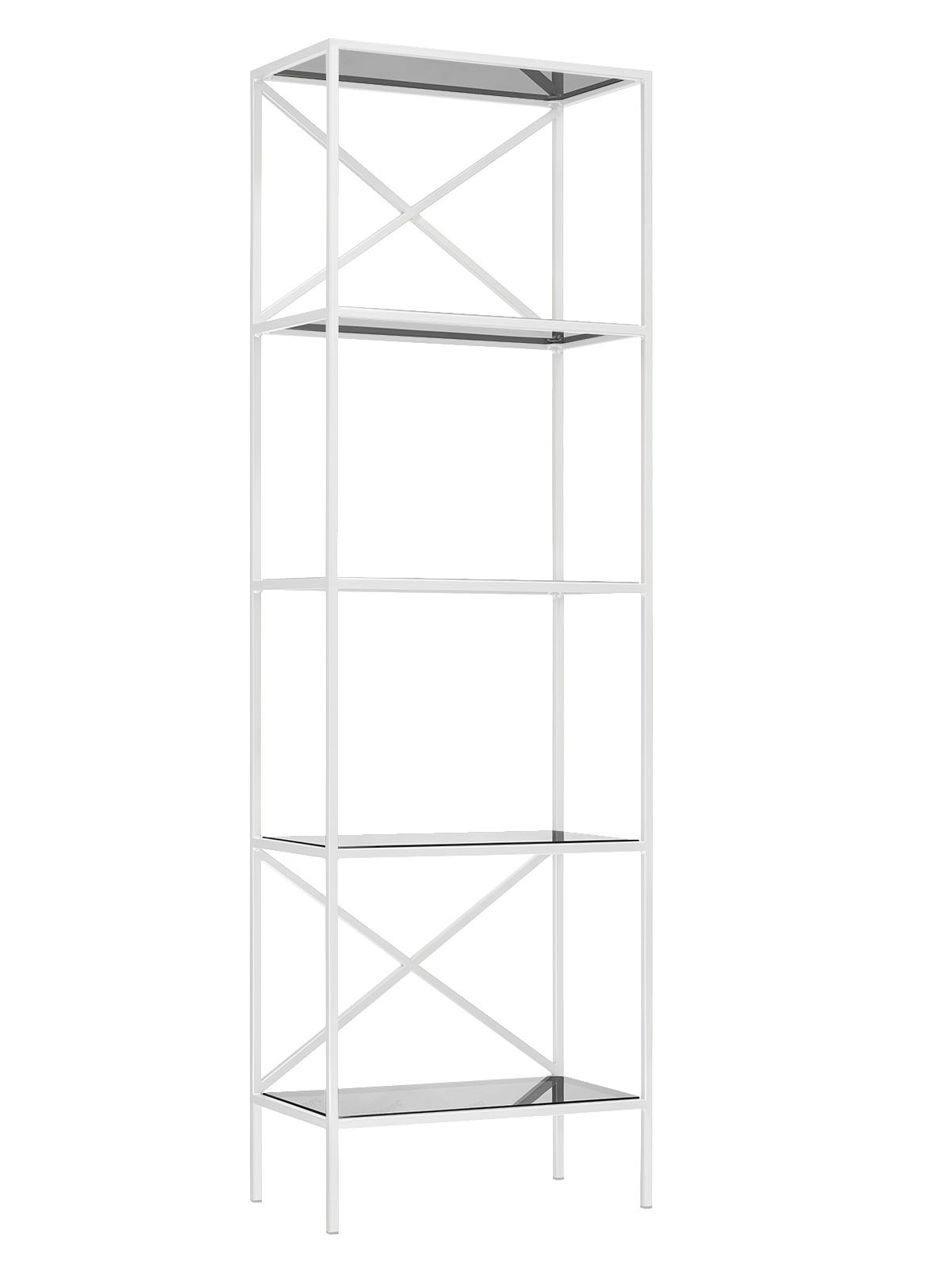 Изображение товара Стеллаж металлический KARIN 5 полок из стекла белый от GREENWEEN 175x55x30 см