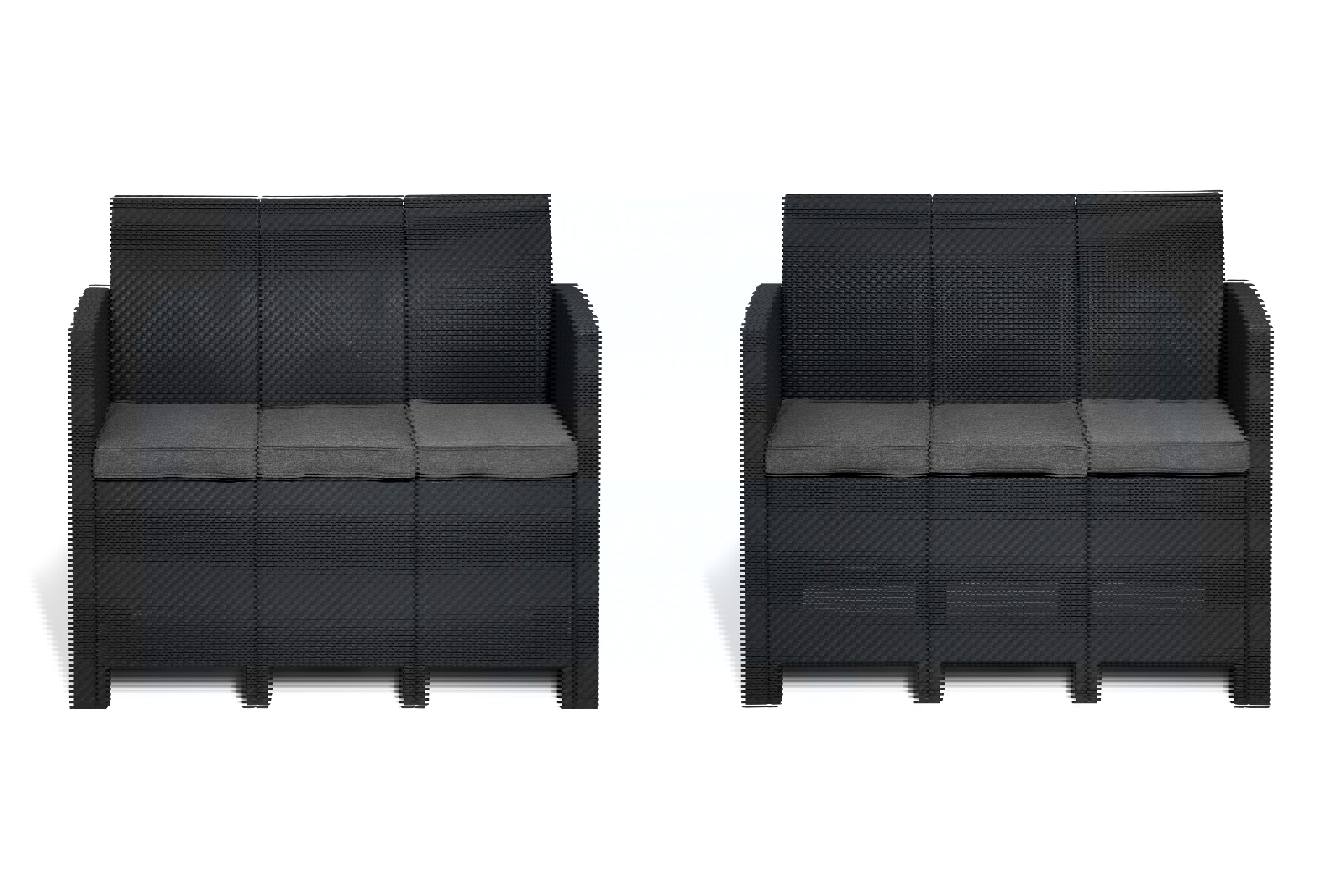 Изображение товара Диван садовый Idea LF LIFE 3 dark grey пластиковый с подушками