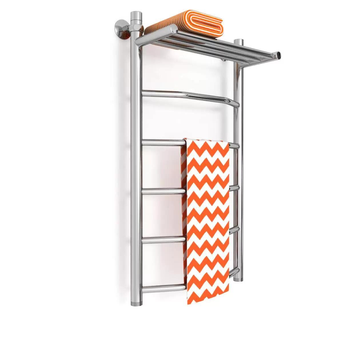 Изображение товара Водяной полотенцесушитель Zigzag EF 40x80 см с полкой нержавеющая сталь Россия
