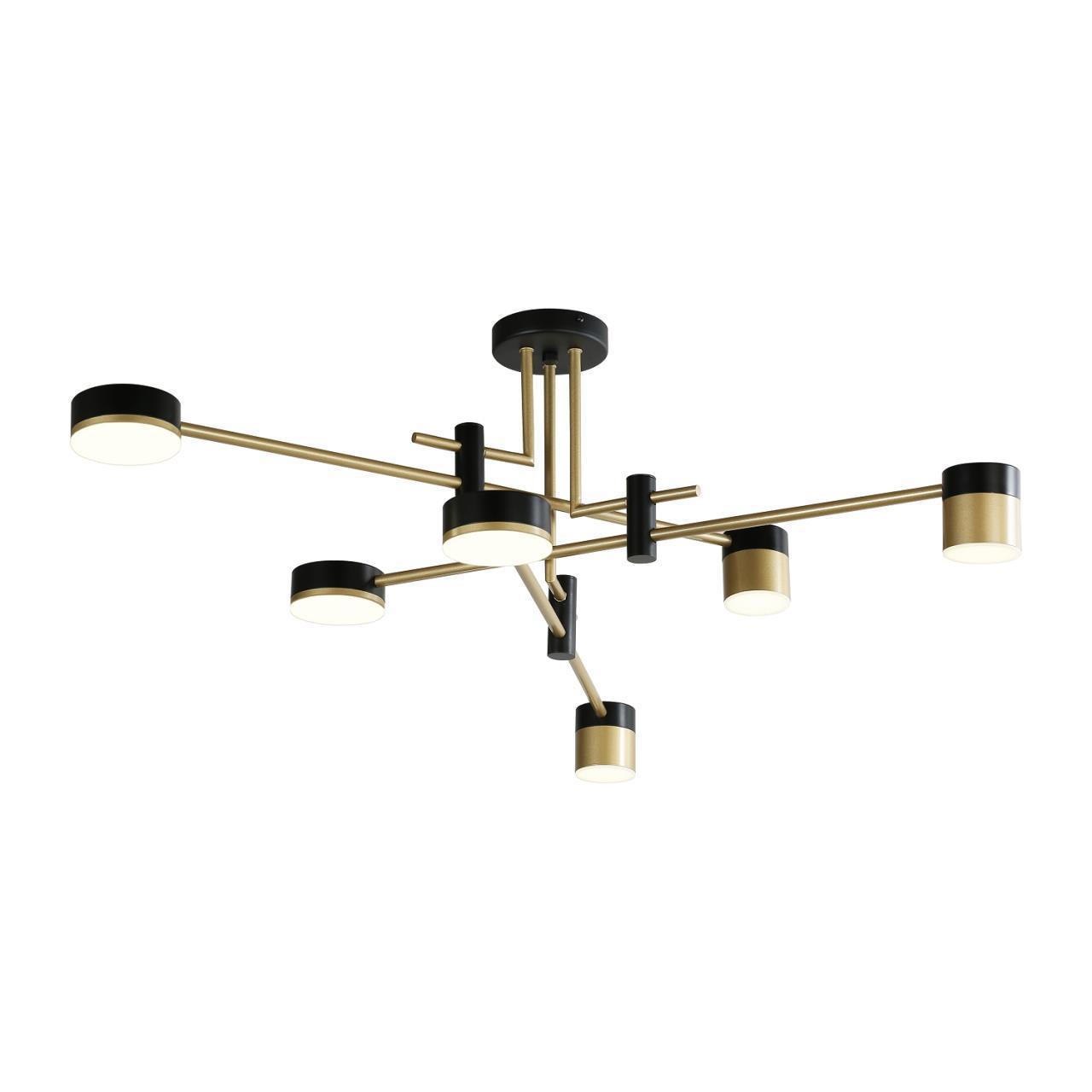 Изображение товара Настенно-потолочный светодиодный светильник FAVOURITE 4013-6P 13 м² черный с золотыми элементами