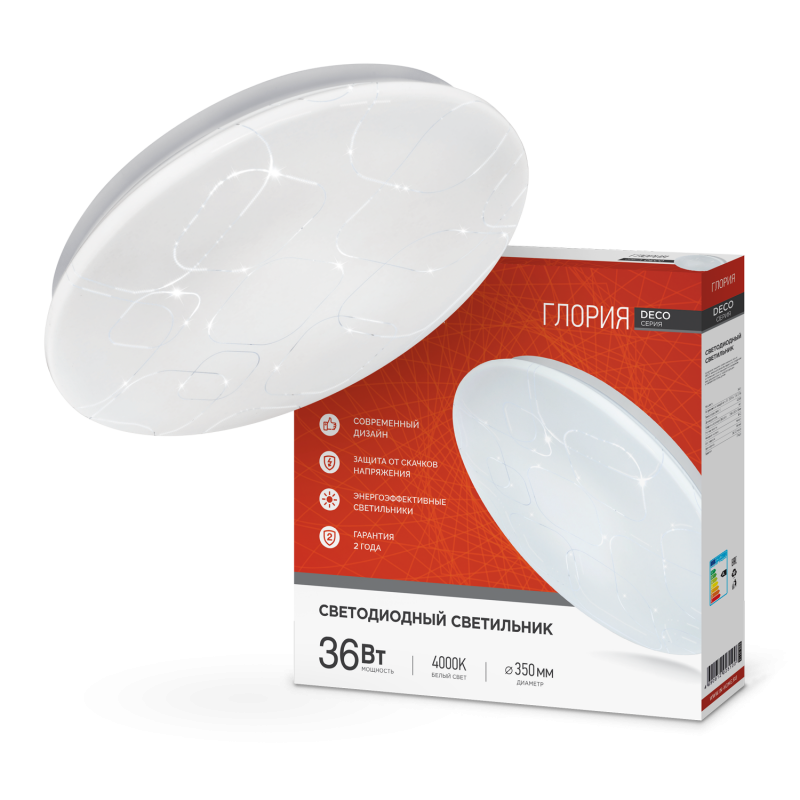 Изображение товара Люстра потолочная светодиодная IN HOME серия DECO модель 4690612025100 Neut White