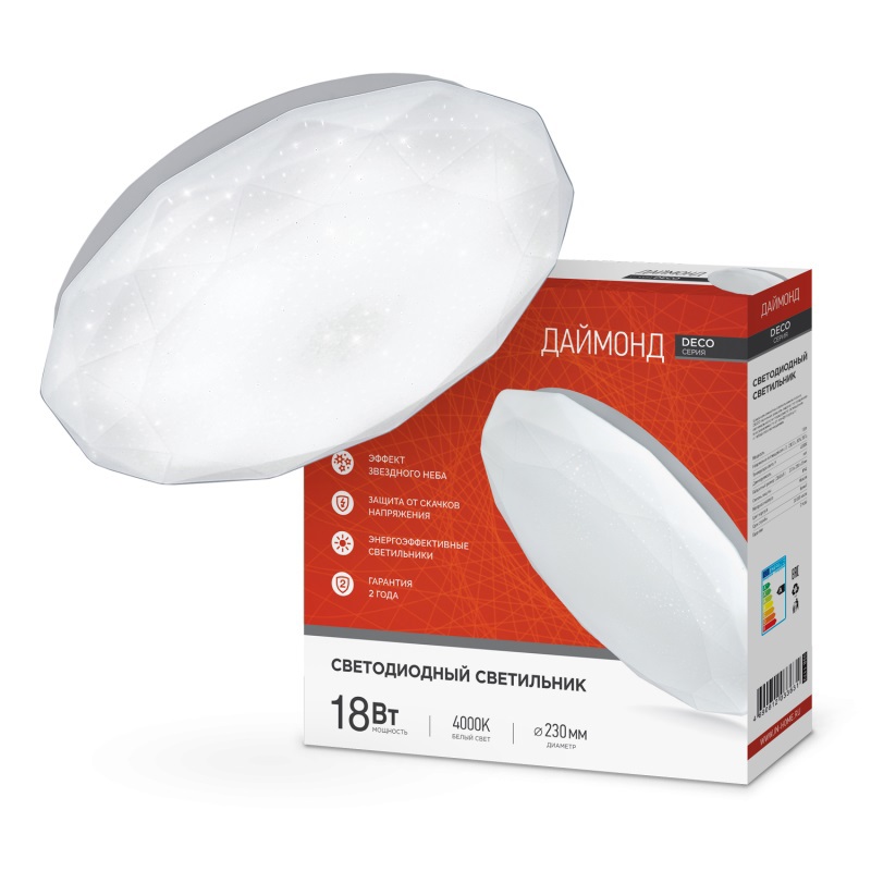 Изображение товара Светильник ЖКХ светодиодный IN HOME 18 Вт IP40 белого цвета накладной