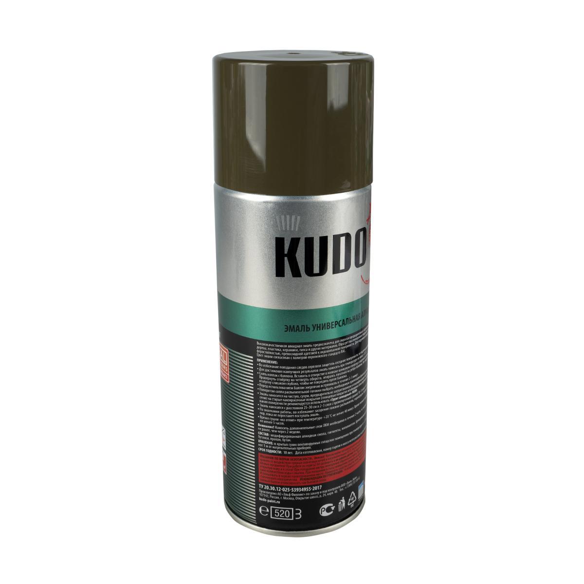 Изображение товара Эмаль аэрозольная Kudo хаки 520 мл ku-1005
