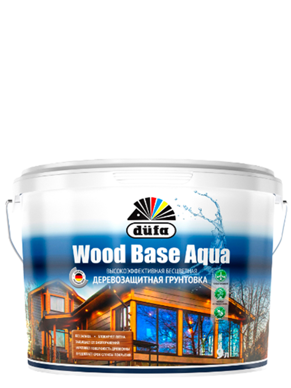 Изображение товара Грунт для дерева и OSB Dufa Wood Base AQUA 9 л — защита и подготовка поверхностей