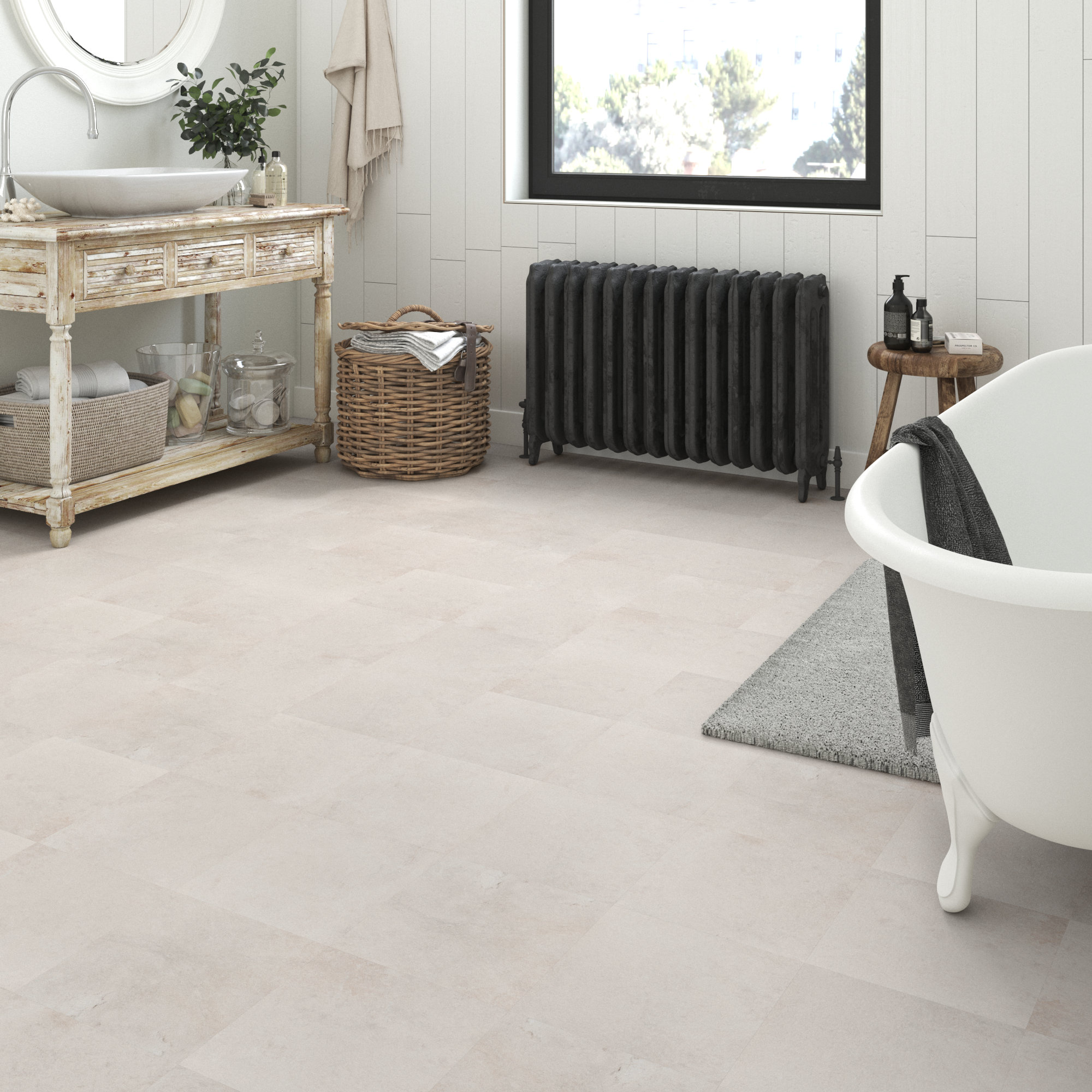 Изображение товара ПВХ плитка Artens Forte Apulo 31 класс 2 мм бежевый мрамор 2.51 м²