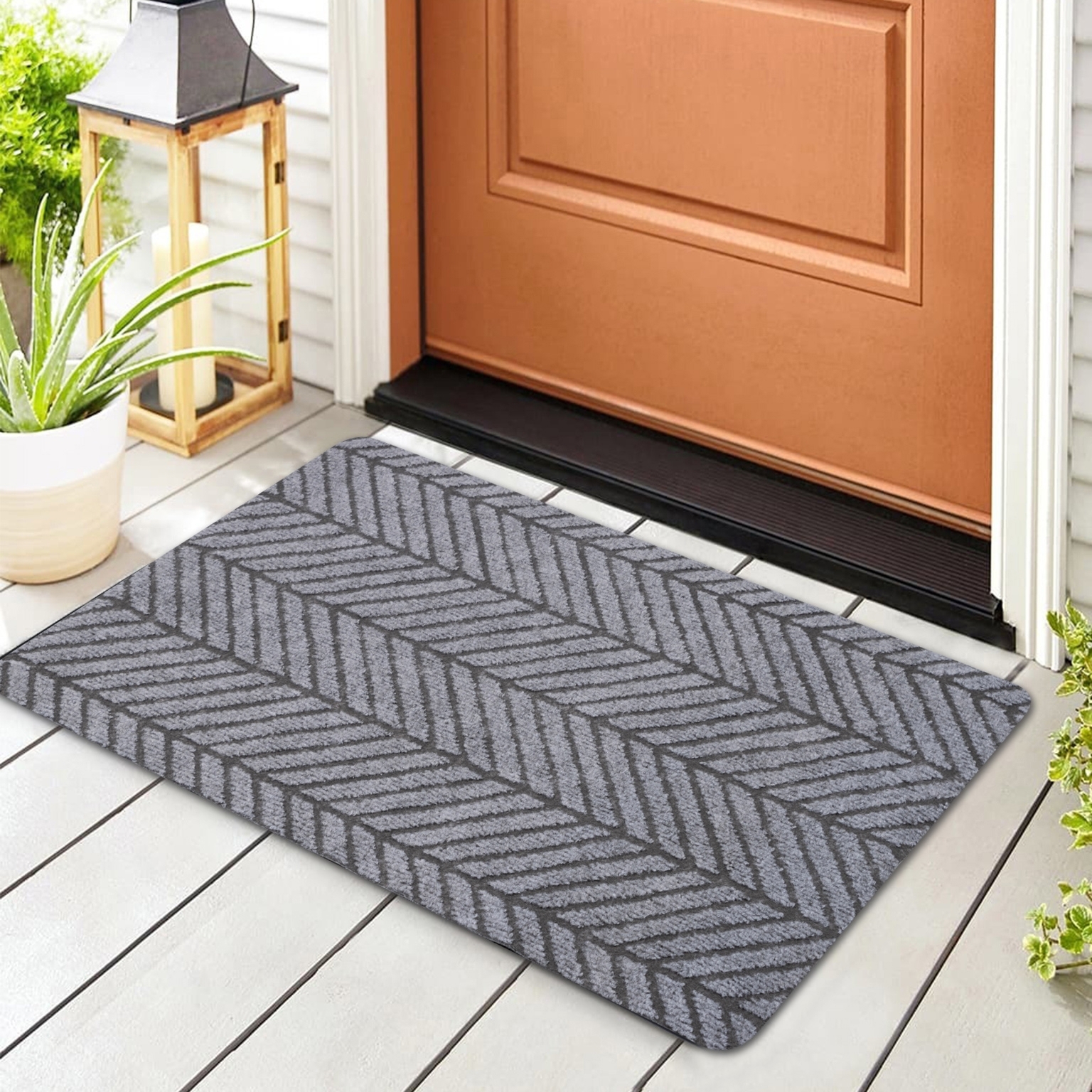 Изображение товара Коврик придверный полиэстер DM1 50x80 см серый