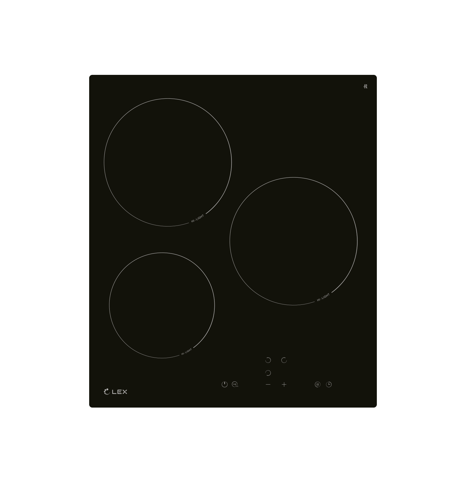 Изображение товара Электрическая варочная панель Lex EVH 430A BL 3 конфорки стеклокерамика 45 см