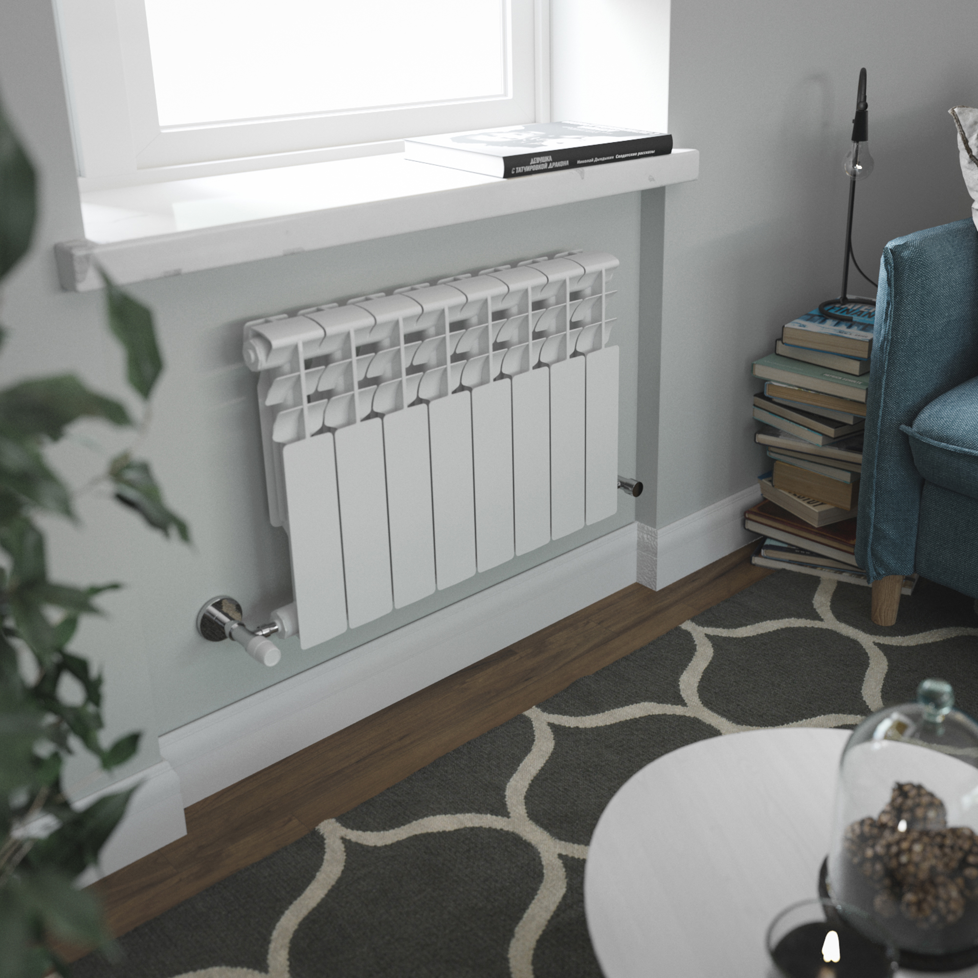 Изображение товара Радиатор KONNER LUX 80/350 12 секций алюминиевый белый