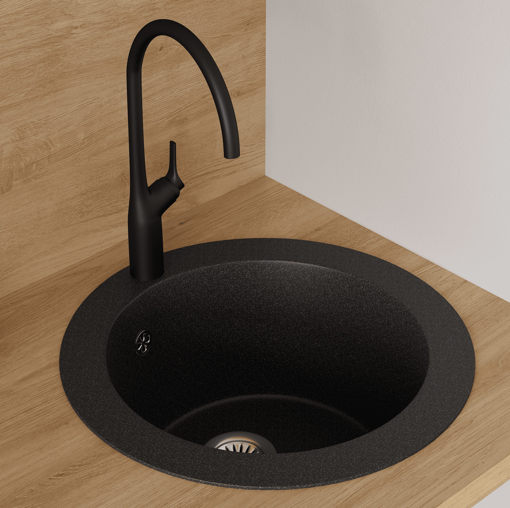 Изображение товара Смеситель для кухни AM.PM Spike черный однорычажный с поворотным изливом