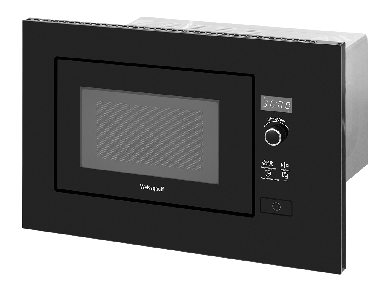 Микроволновая печь Weissgauff HMT-206 встраиваемая 20л 59.5x29.3x39 см сенсорное управление цвет черный - 1