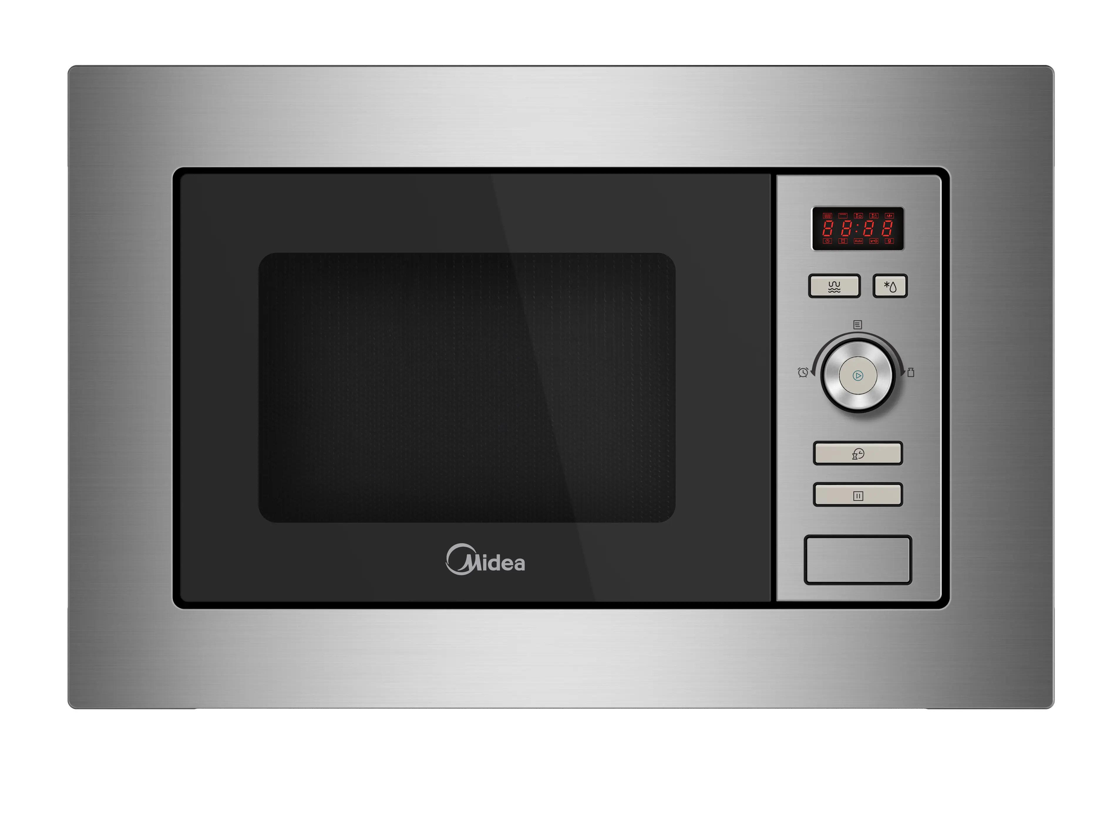 Микроволновая печь Midea AG820BJU-SS встраиваемая 20 л 34.4x59.5x38.8 см механическое управление цвет нержавеющая сталь - 1